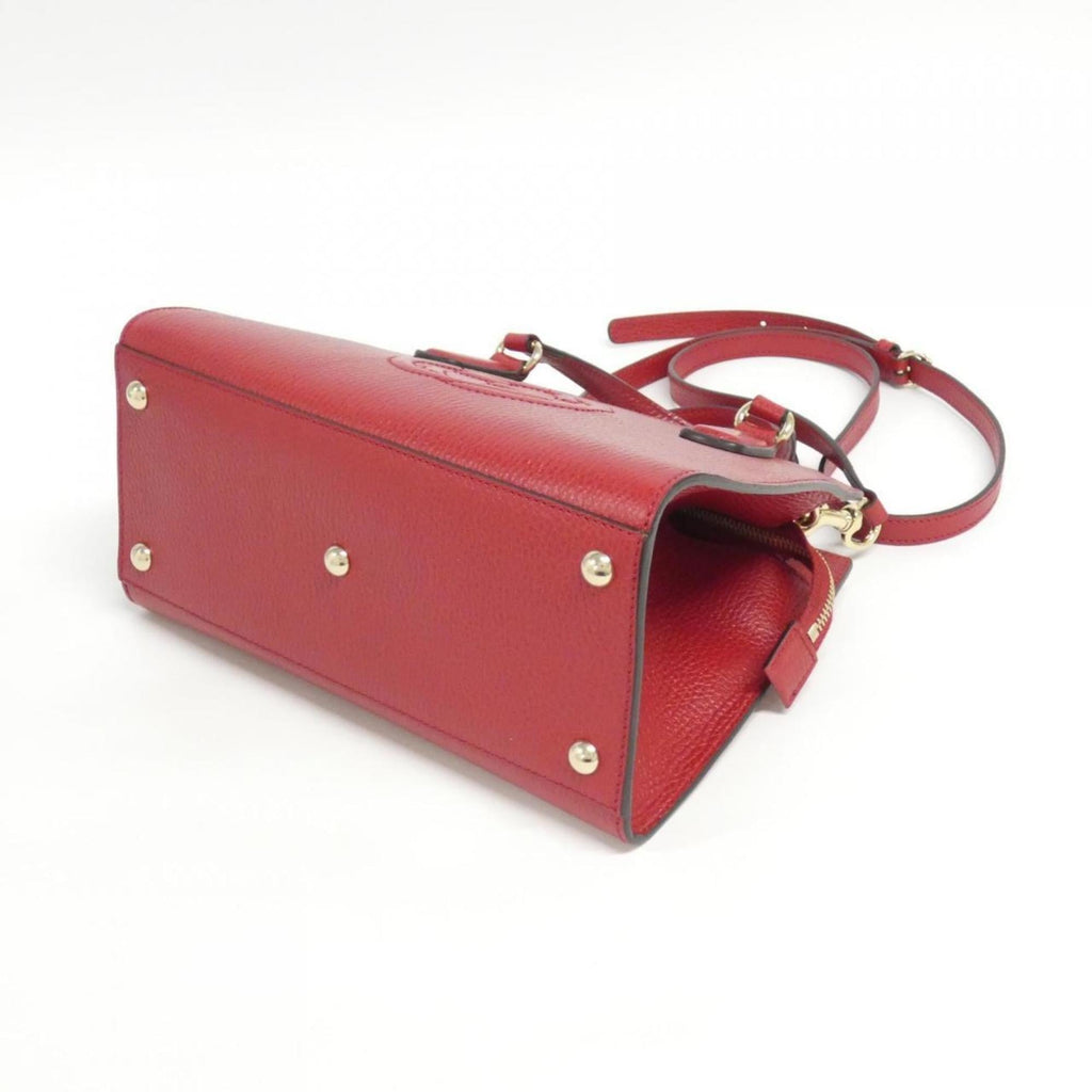 Gucci Red Color Leather Handbag (Pre-Owned)