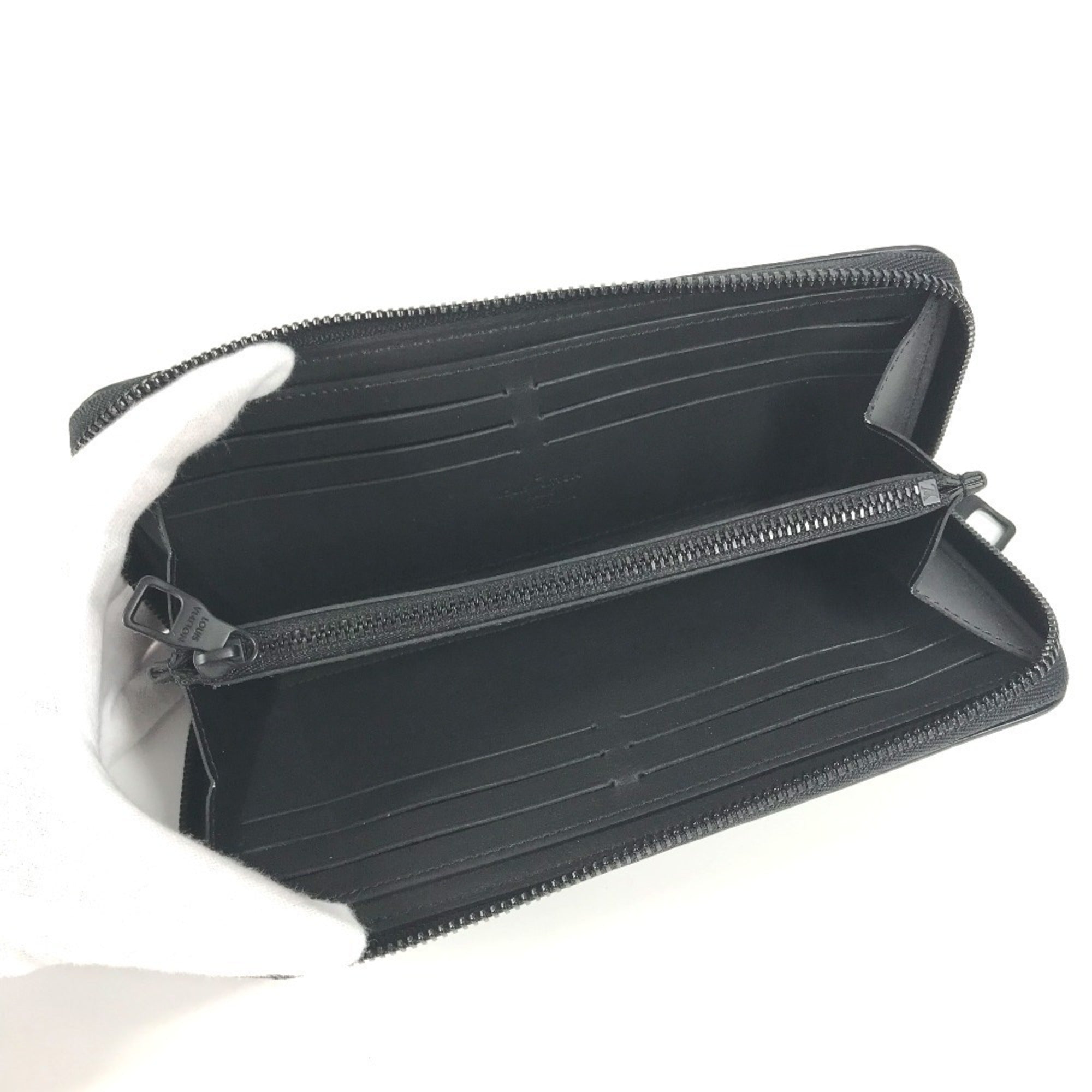 Louis Vuitton Black Noir Leather Long Wallet
