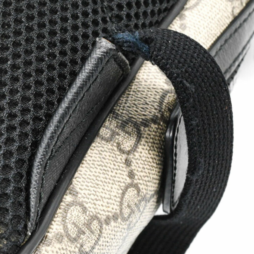 Gucci Beige Black Gg Supreme Leather Backpack (Pre-Owned)