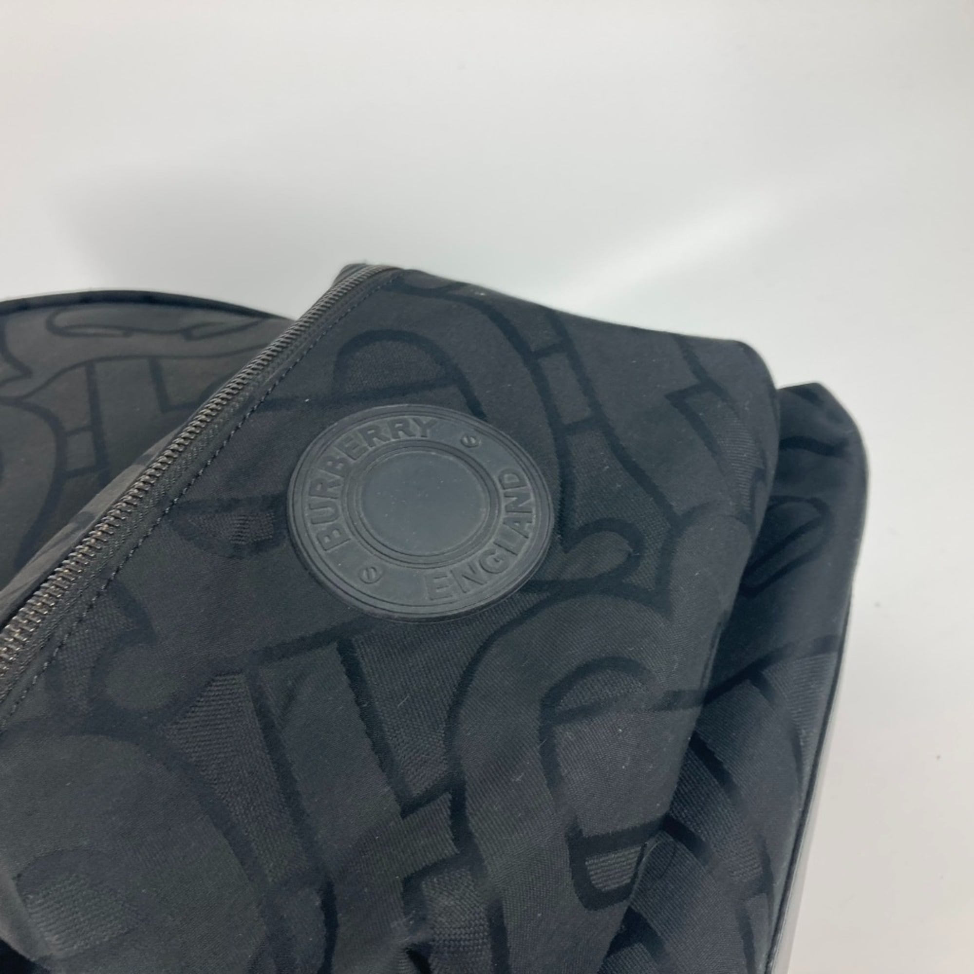 Burberry Black Canvas Leather Backpack
