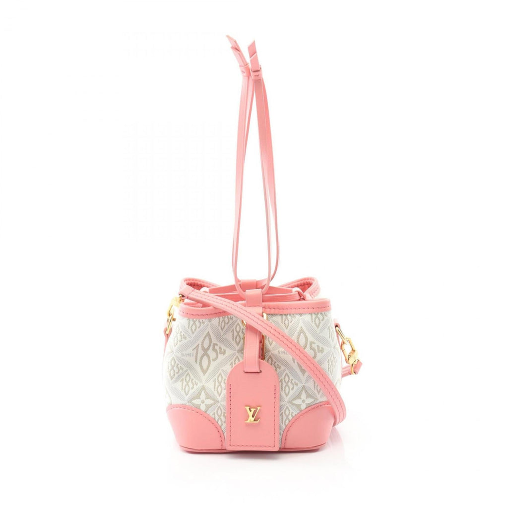 Louis Vuitton Pink White Canvas Leather Handbag