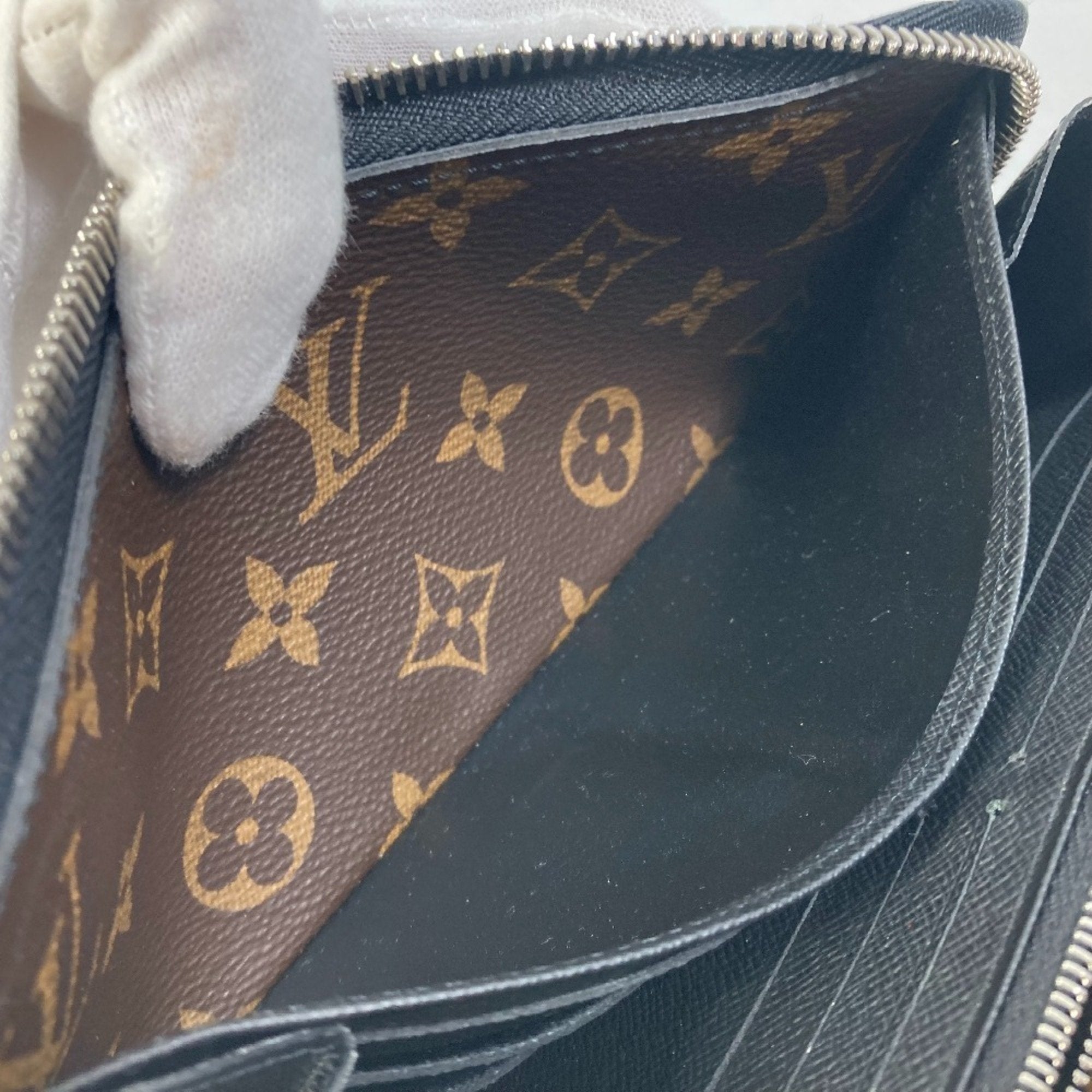 Louis Vuitton Monogram Macassar Black Brown Monogram Long Wallet