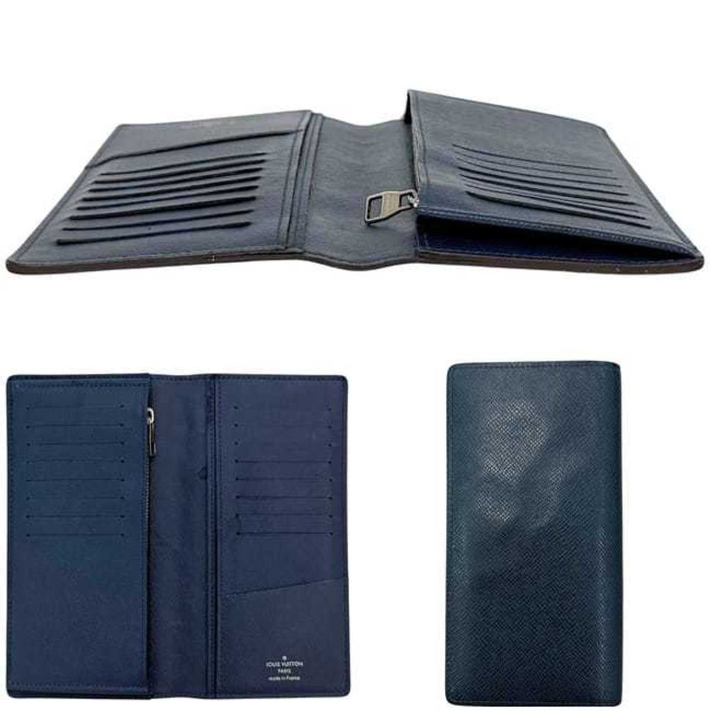 Louis Vuitton Navy Taiga Leather Long Wallet