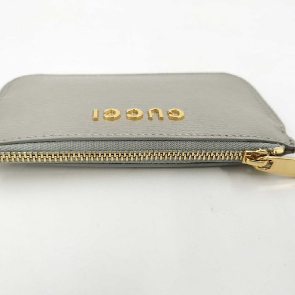 Gucci Gray Leather Coin Purse/Coin Case (Pre-Owned)