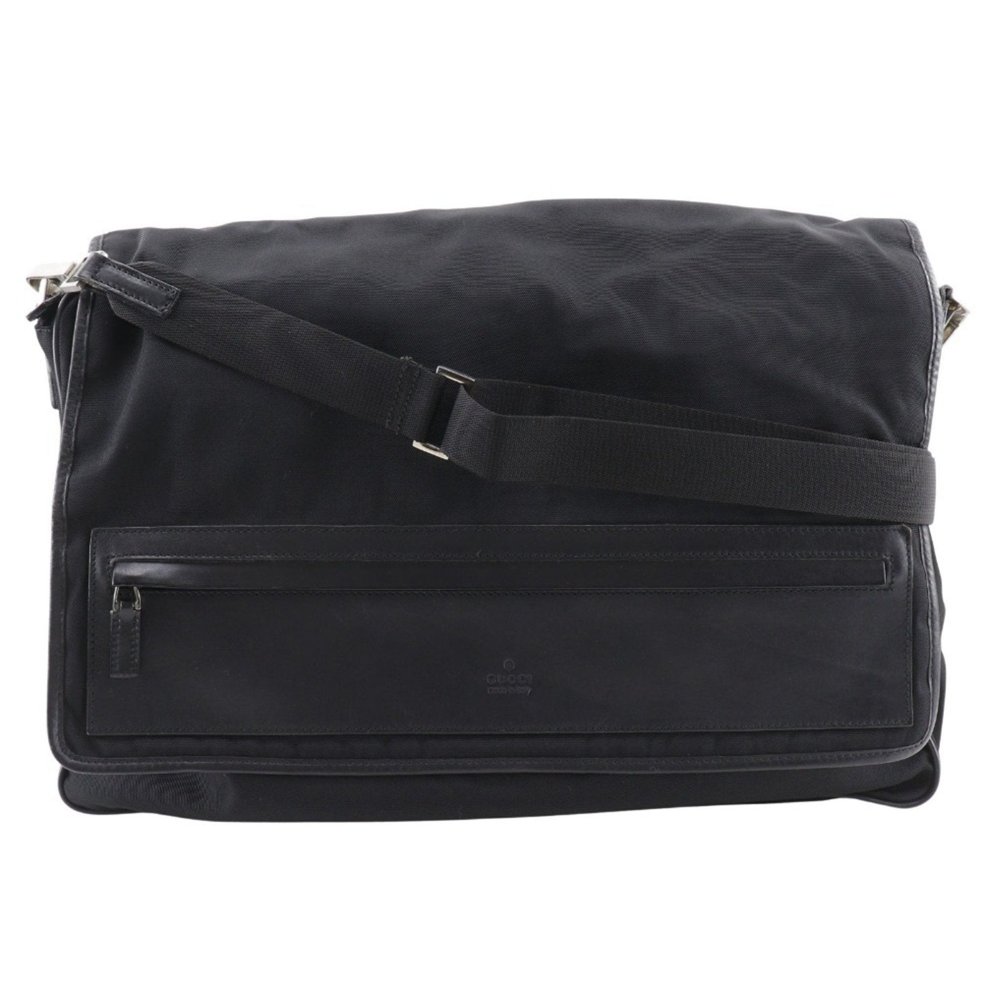 Gucci Black Nylon Canvas Shoulder Bag Sling Bag (Pre-Owned)