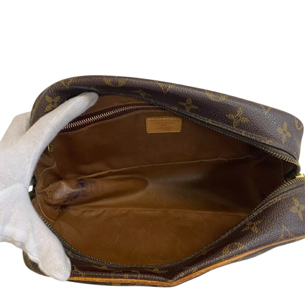 Louis Vuitton Brown Leather Clutch Bag Pouch