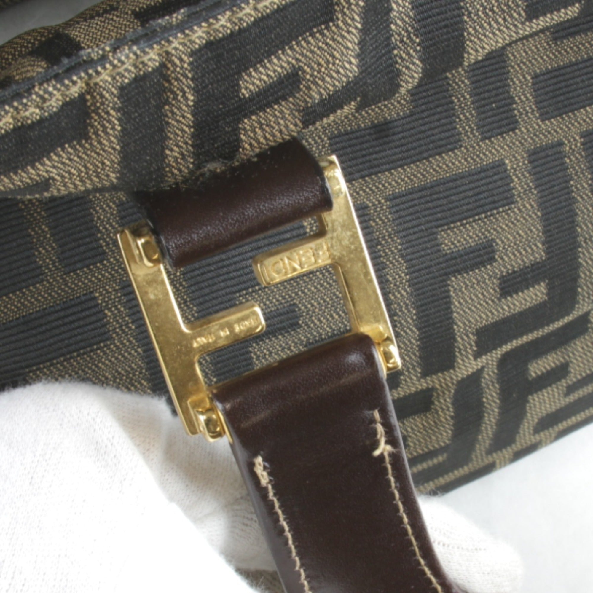 Fendi Khaki Canvas Handbag