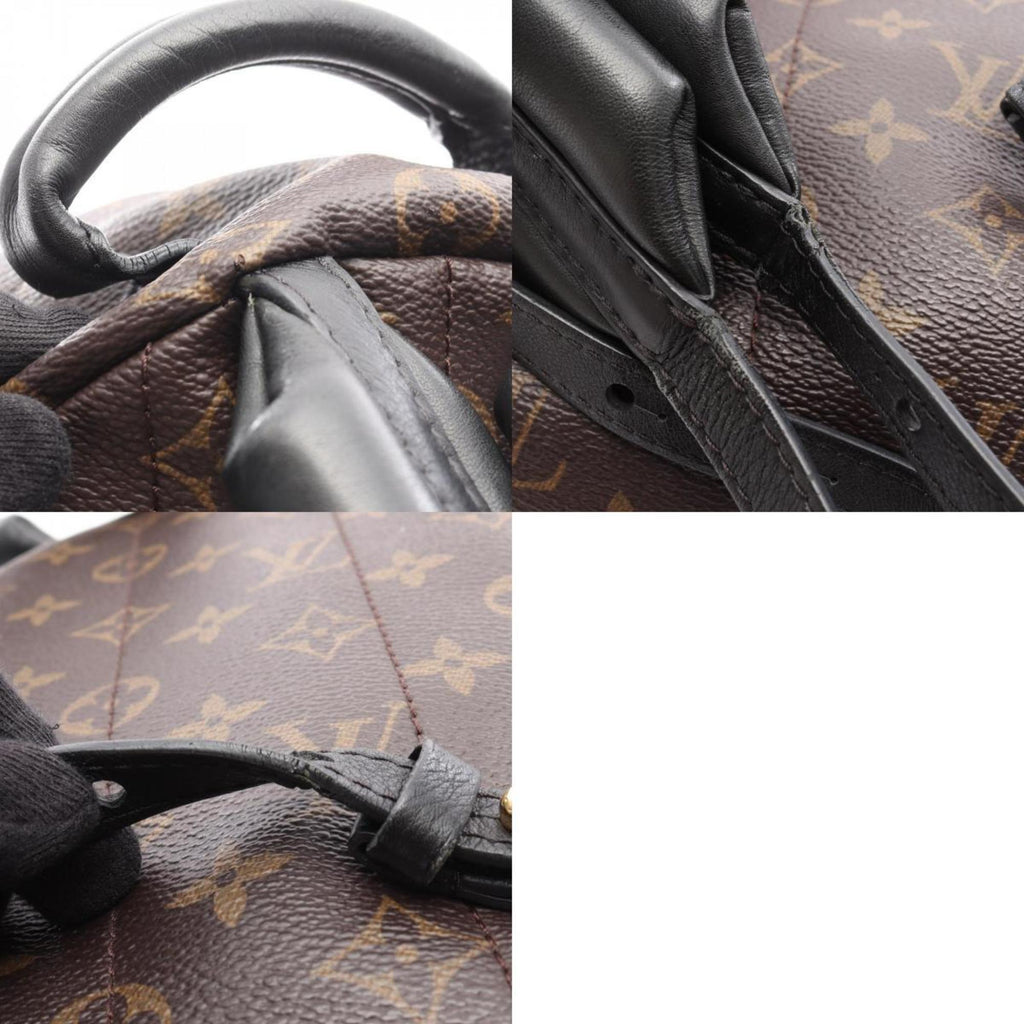 Louis Vuitton Black Brown Pvc Coated Canvas Leather Backpack
