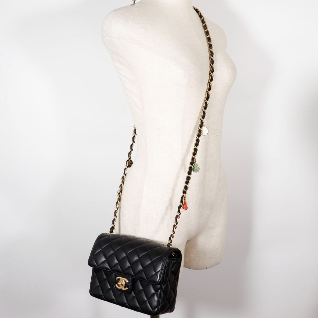 Chanel Black Leather Shoulder Bag