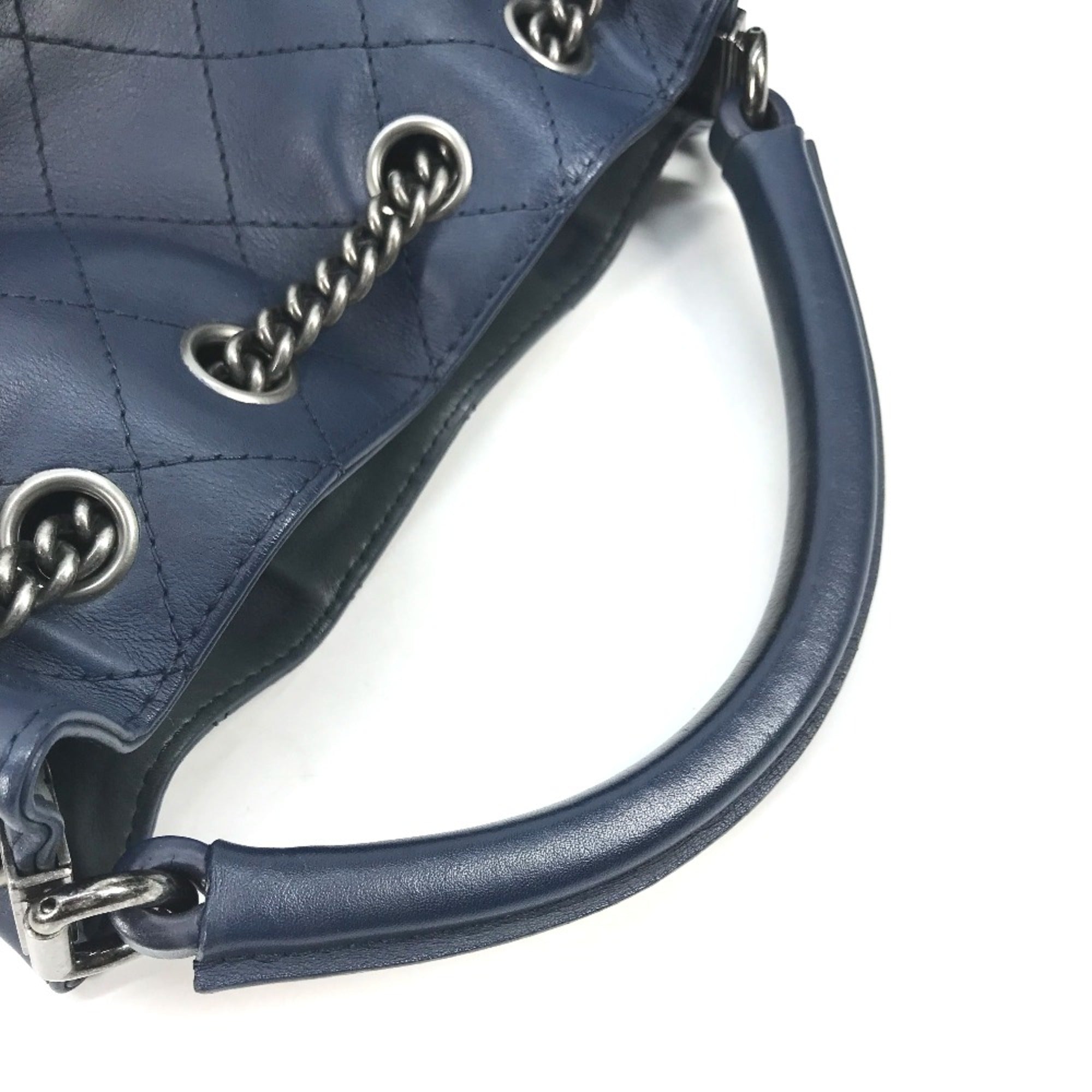 Chanel Blue Leather Shoulder Bag