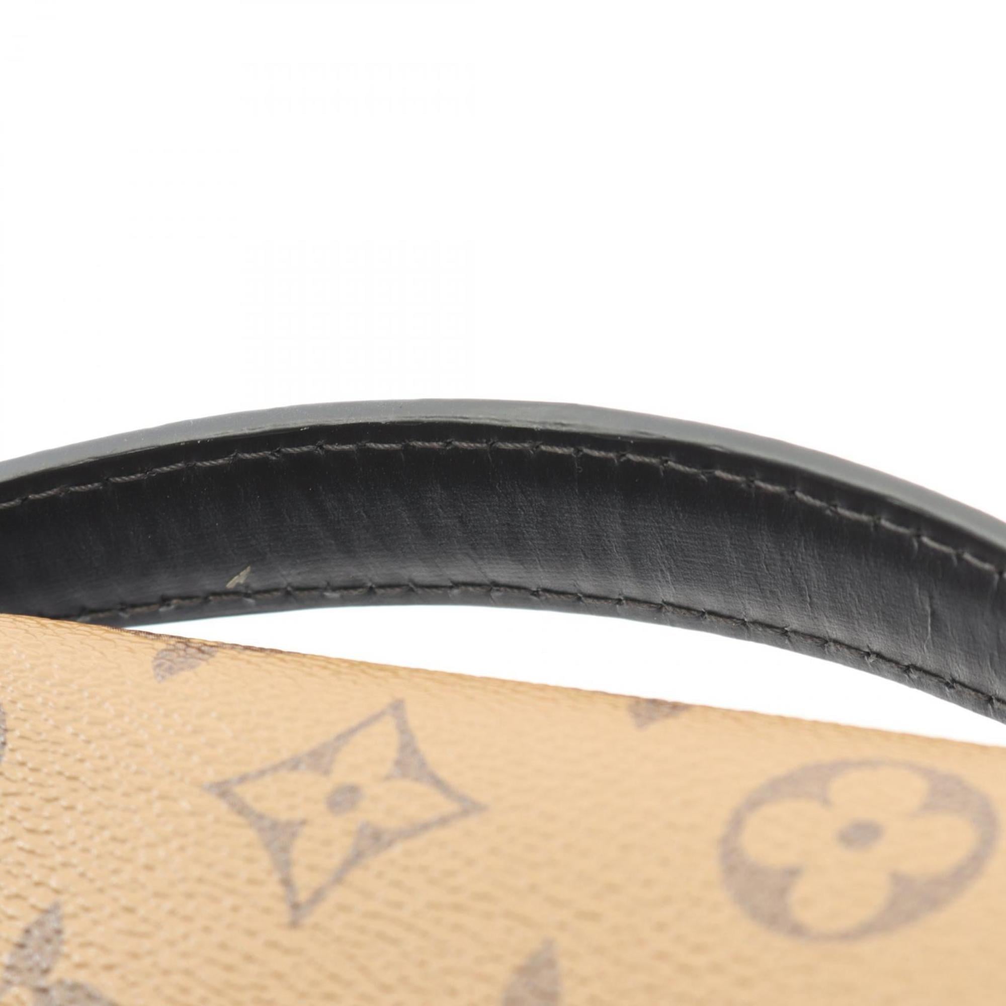 Louis Vuitton Black Brown Coated Canvas Pvc Leather Handbag Pochette