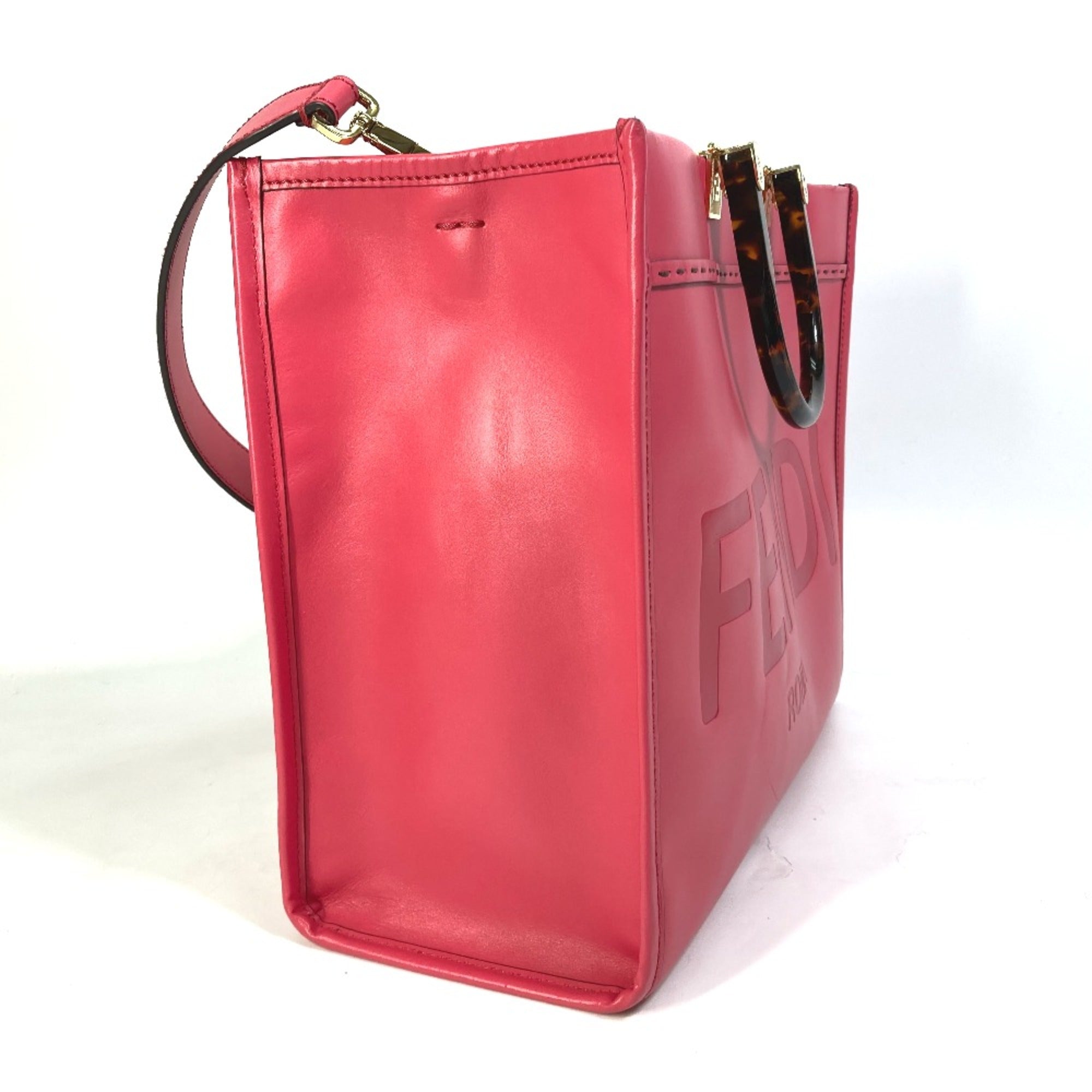 Fendi Pink Leather Tote Bag