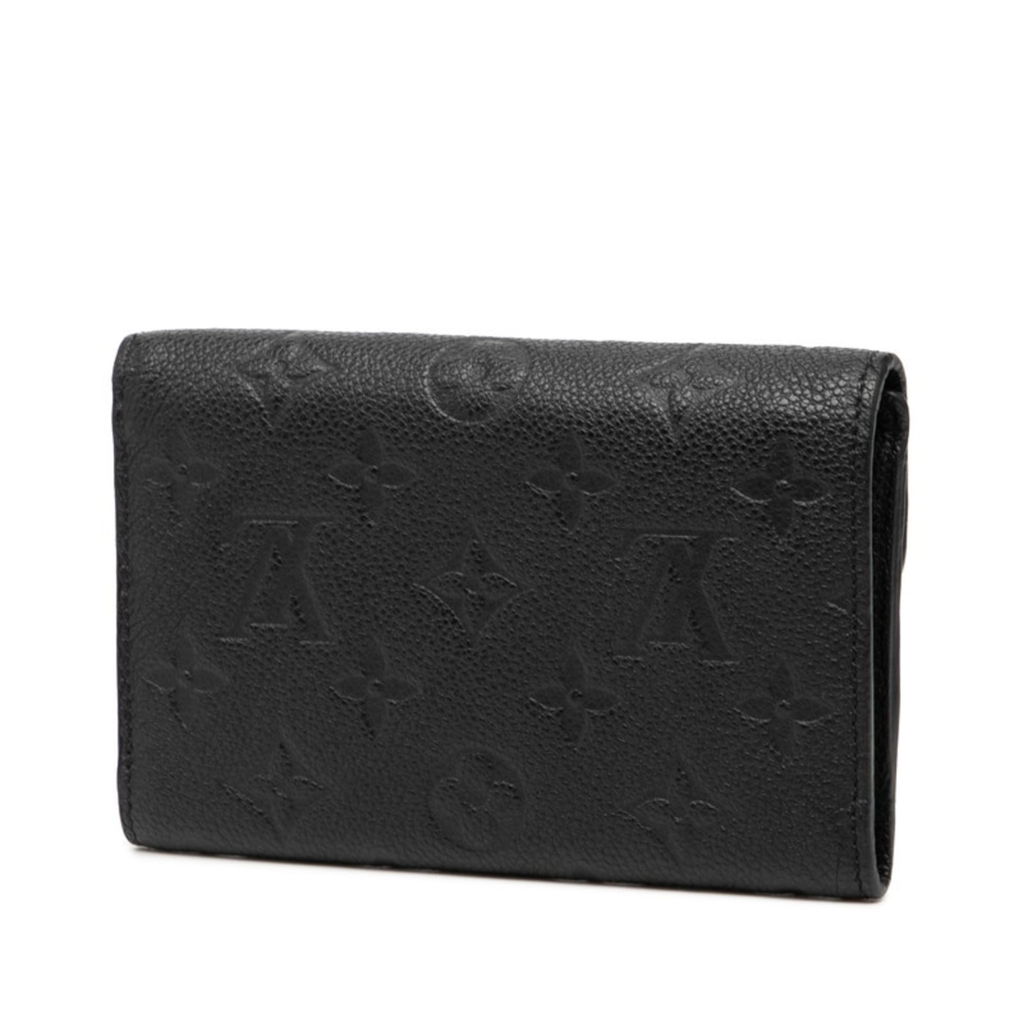 Louis Vuitton Black Noir Leather Wallet (Tri-Fold)
