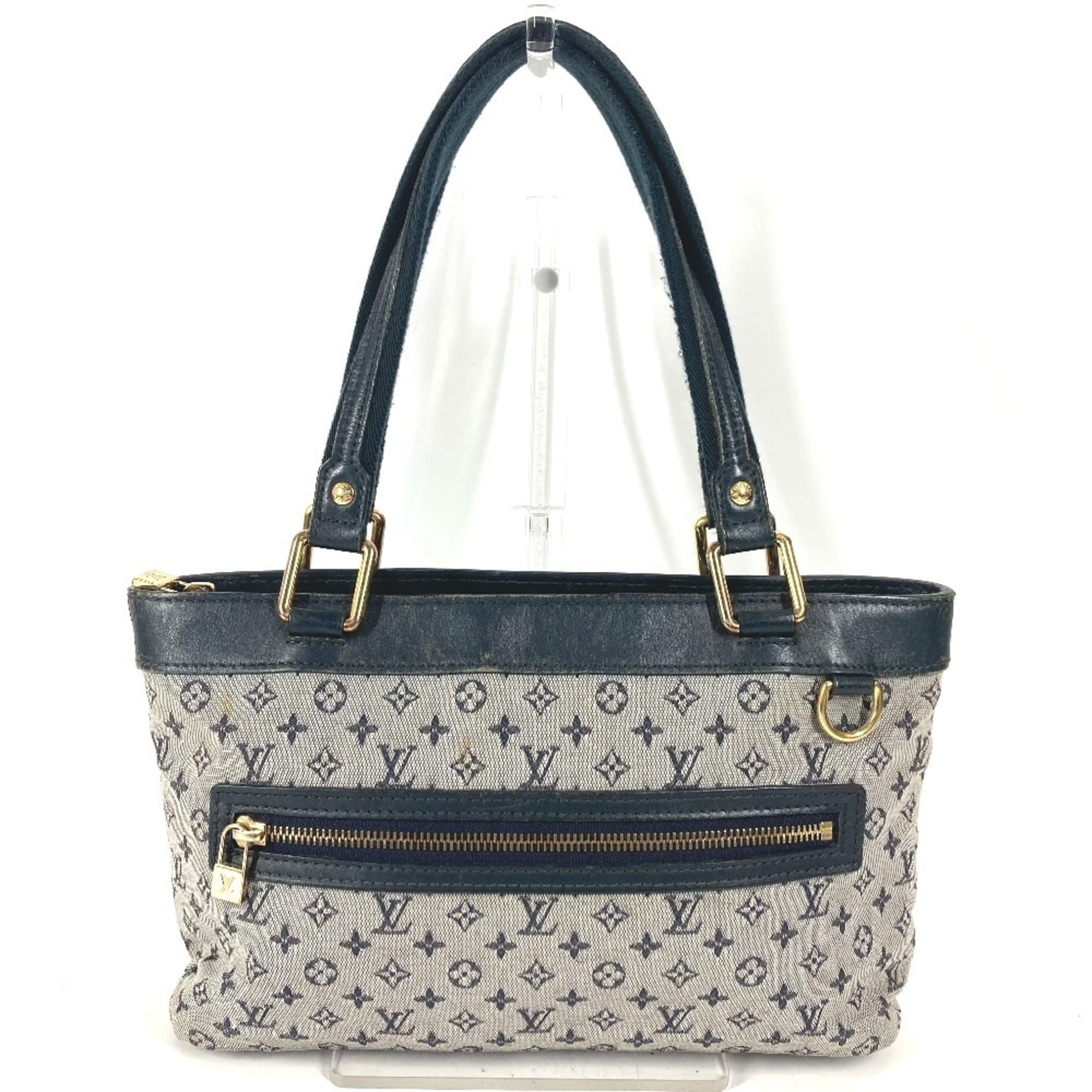 Louis Vuitton Navy Monogram Mini Canvas Leather Handbag Shoulder Bag Tote Bag