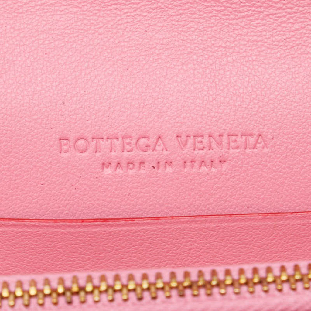 Bottega Veneta Pink Red Color Leather Wallet (Bi-Fold)