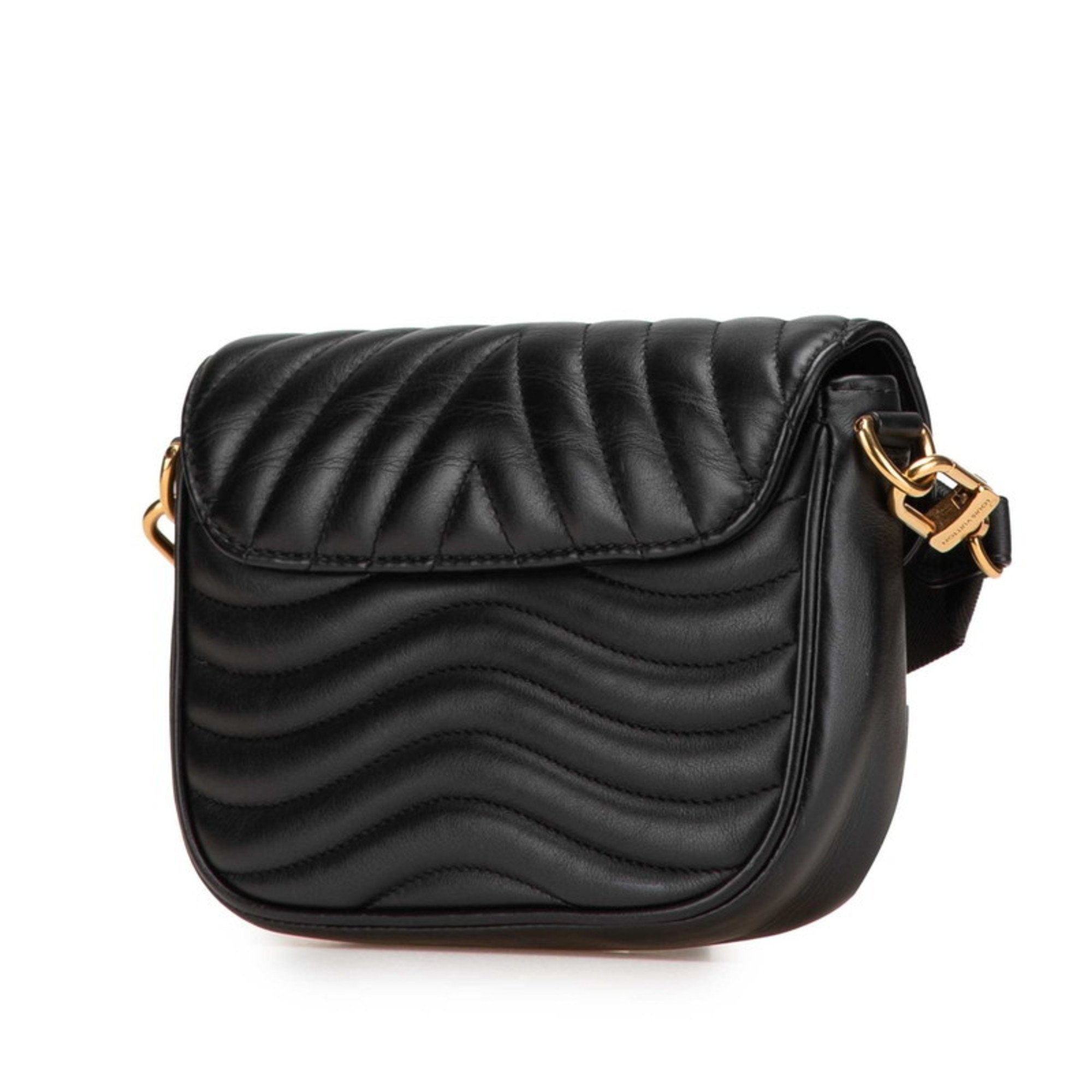 Louis Vuitton Black Noir Leather Pochette Shoulder Bag