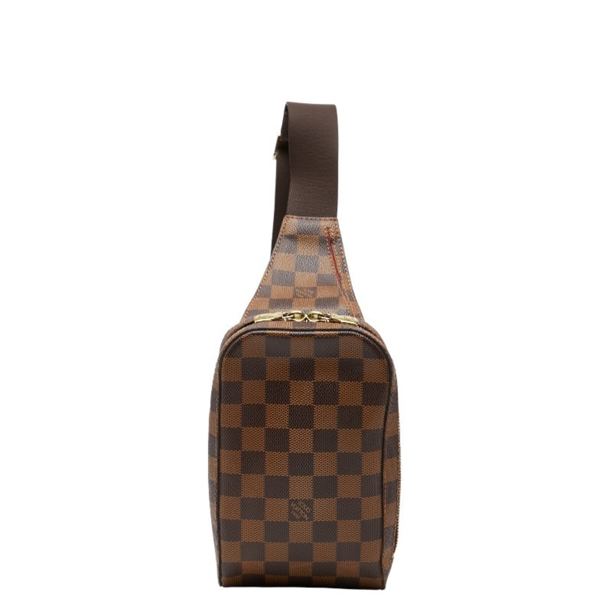 Louis Vuitton Brown Pvc Leather Fanny Pack Shoulder Bag Sling Bag