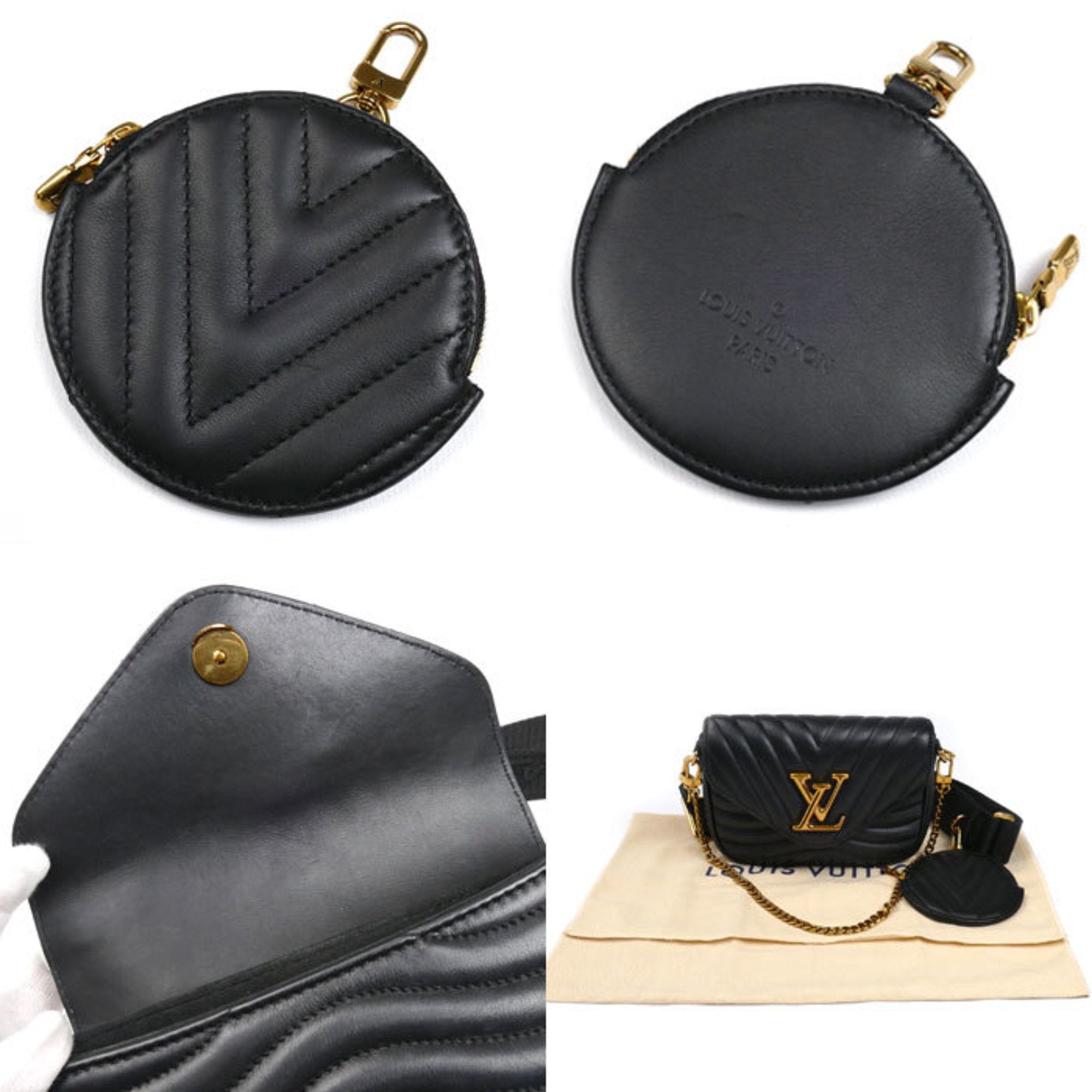 Louis Vuitton Black Leather Pochette Shoulder Bag