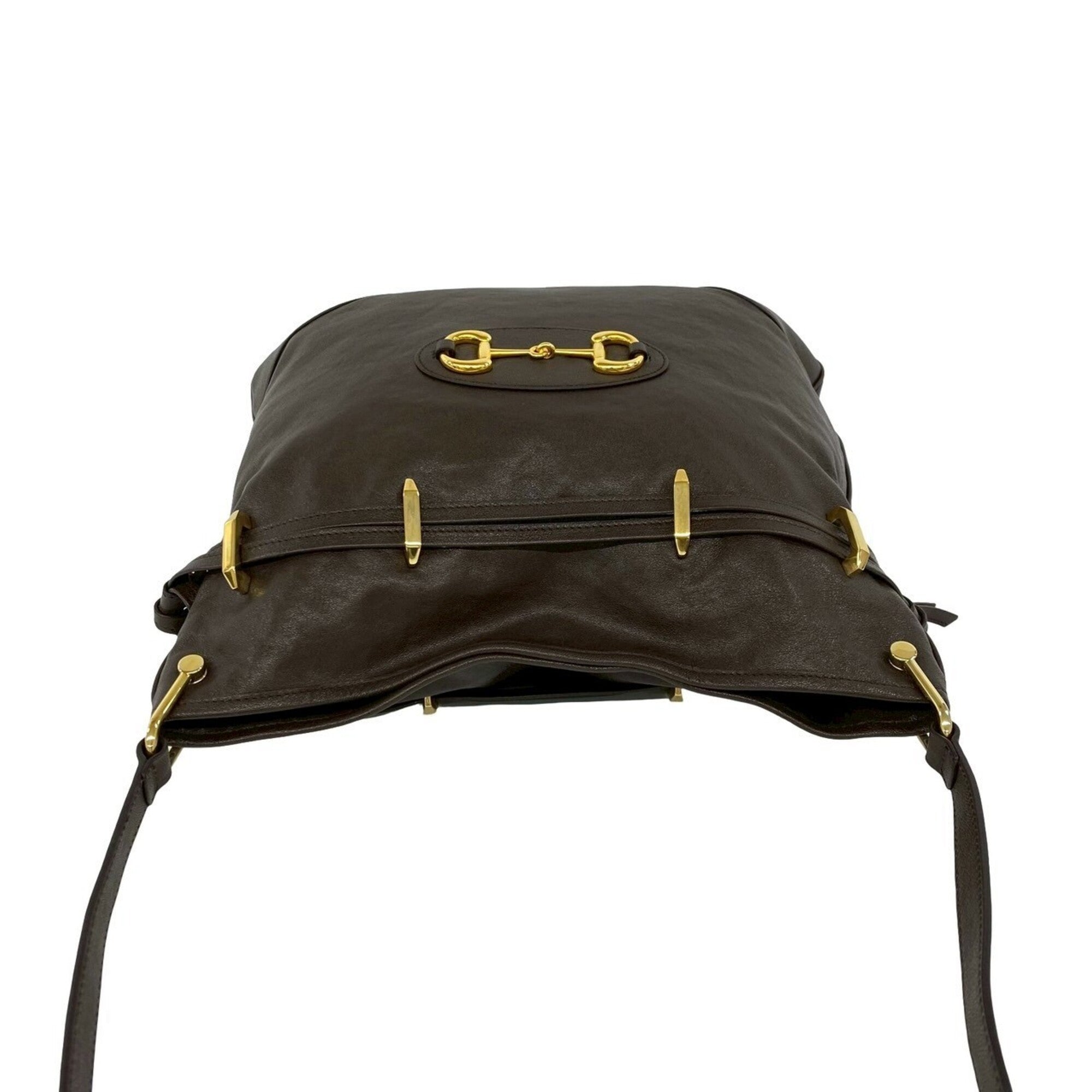 Gucci Brown Leather Shoulder Bag Sling Bag (Pre-Owned)