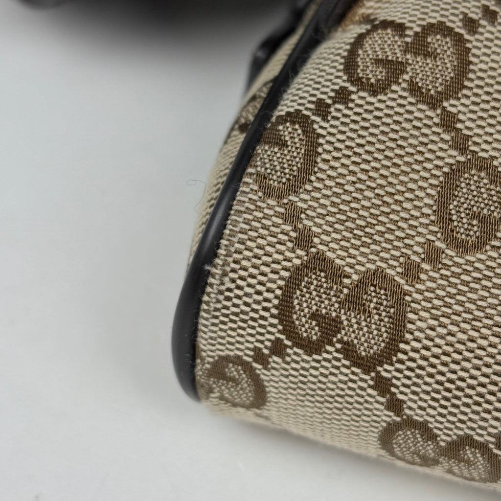 Gucci Gg Canvas Brown Gg Canvas Leather Sling Bag (Pre-Owned)