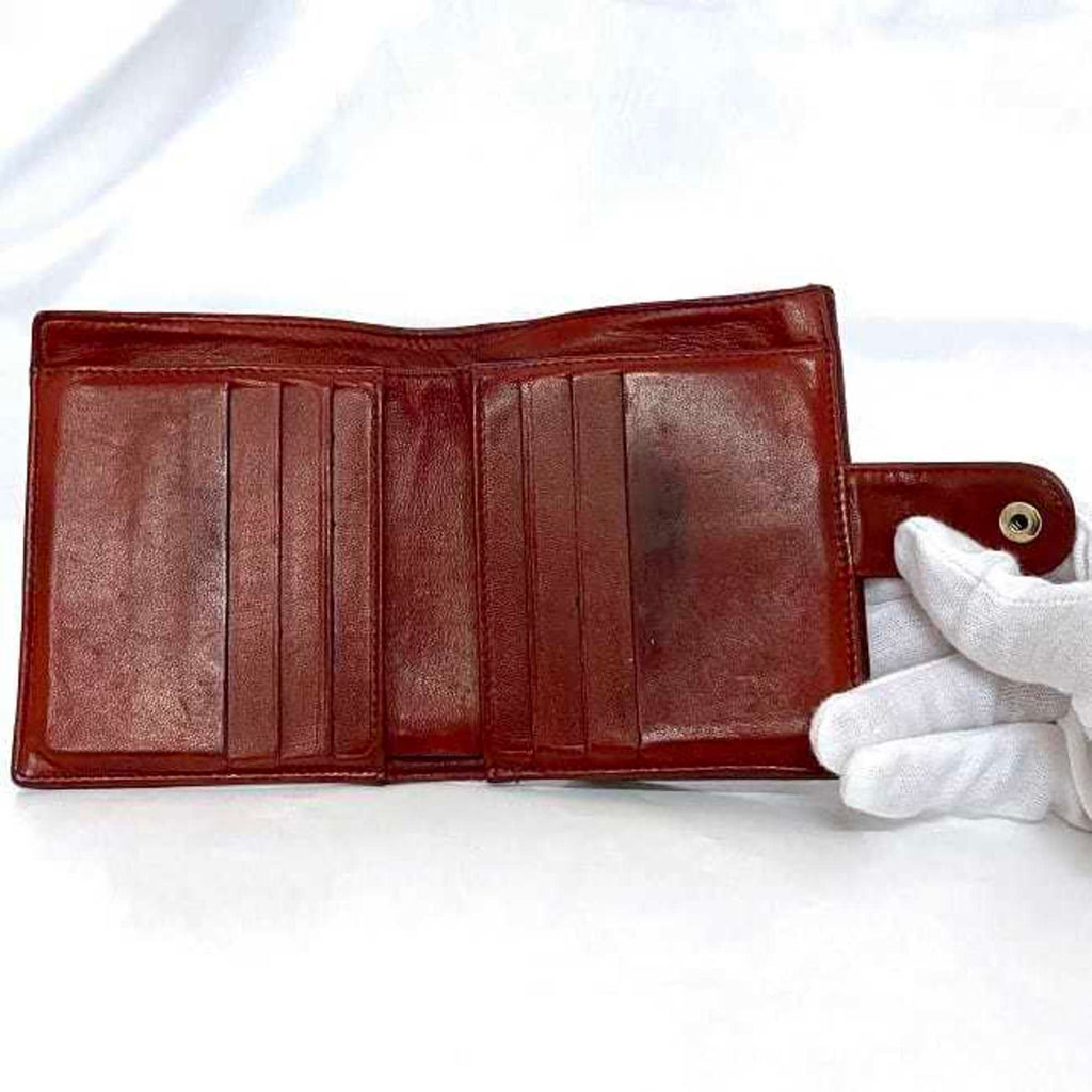 Chanel Red Color Grained Calfskin Leather Wallet (Bi-Fold)