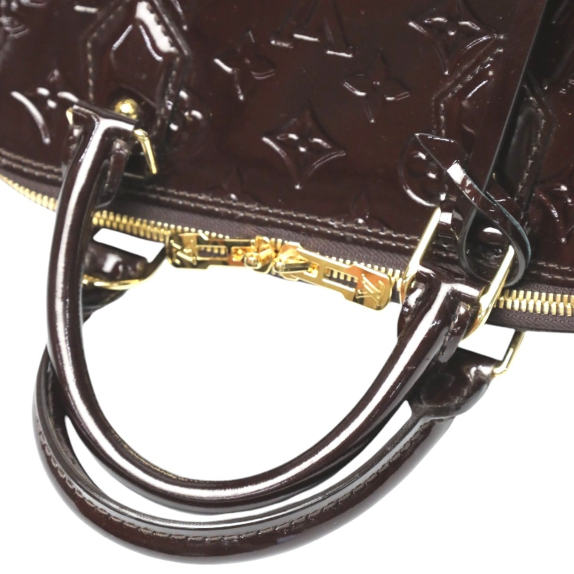 Louis Vuitton Red Color Wine Monogram Vernis Handbag