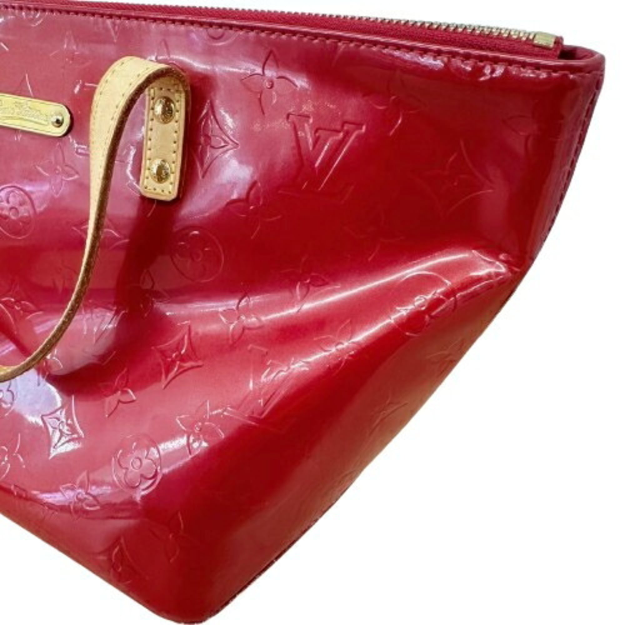 Louis Vuitton Vernis Red Color Leather Tote Bag