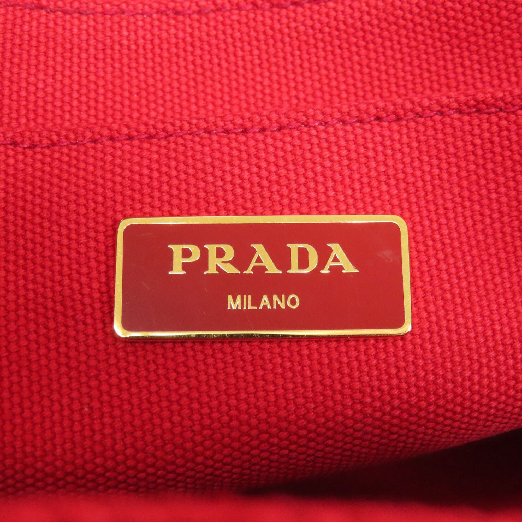 Prada Red Color Canapa Handbag