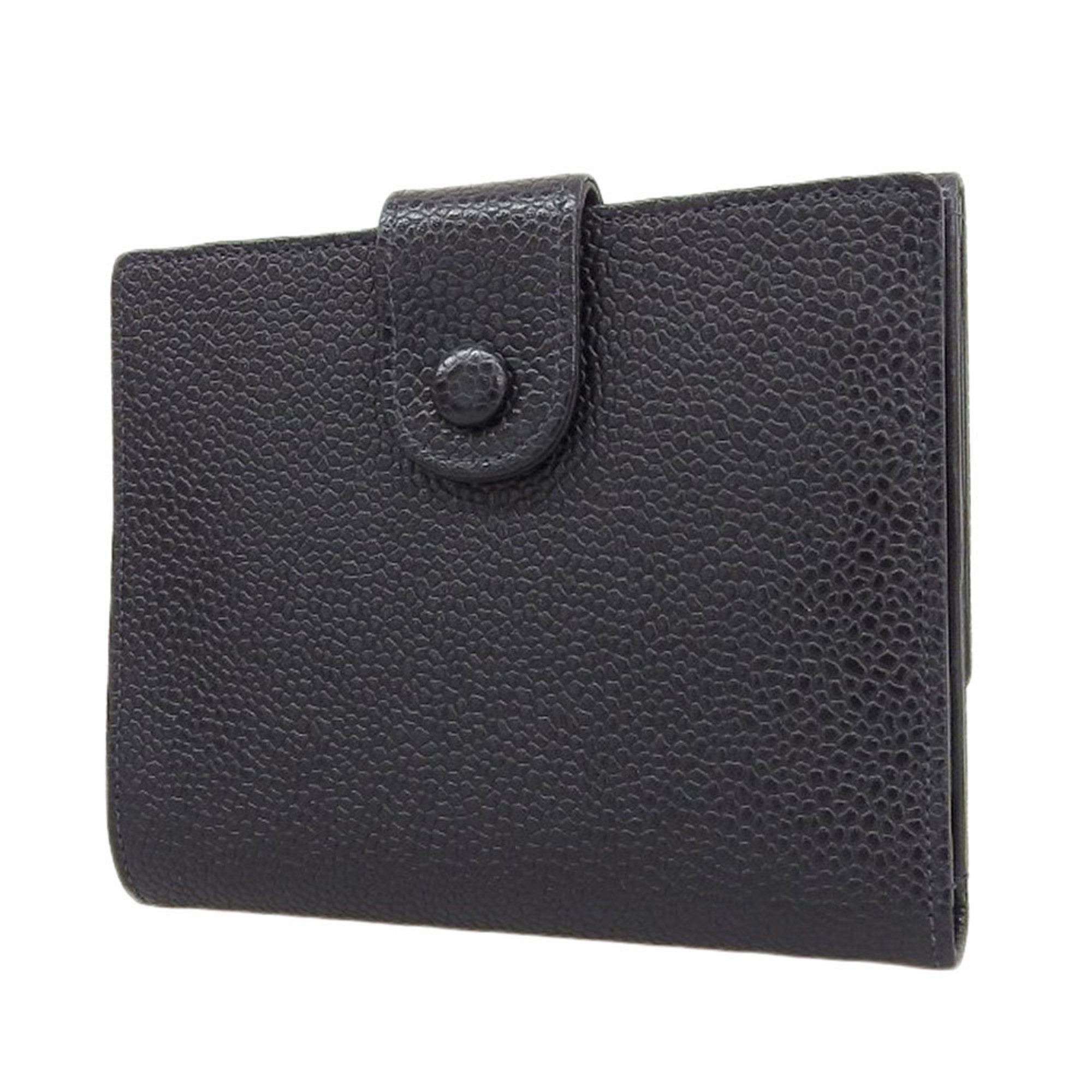 Chanel Black Grained Calfskin Wallet (Bi-Fold)