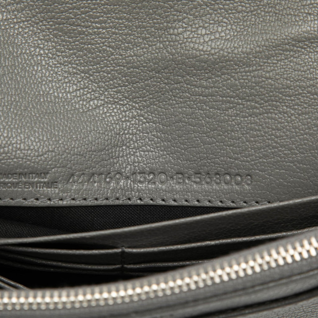 Balenciaga Gray Metallic Leather Chain/Shoulder Wallet