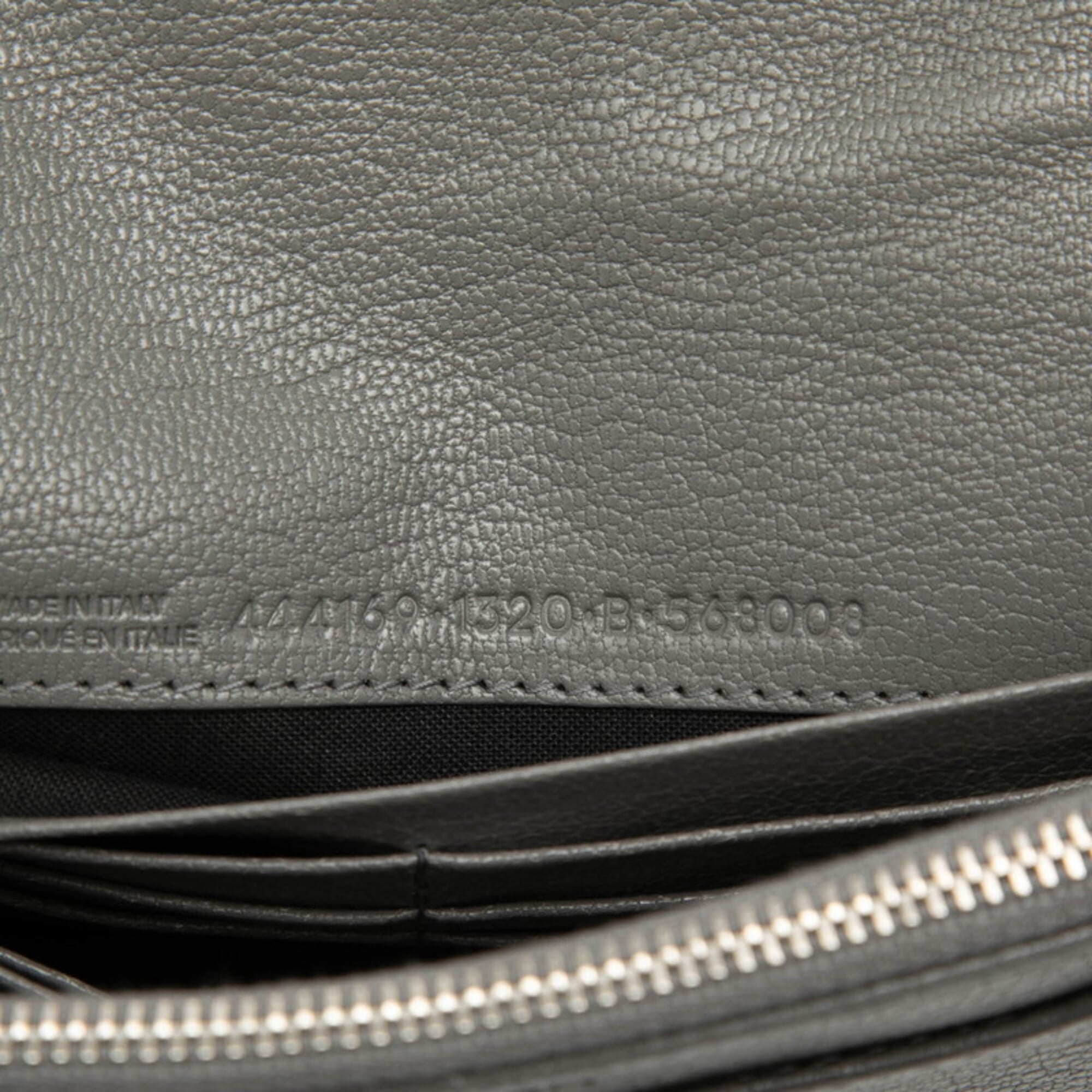 Balenciaga Gray Metallic Leather Chain/Shoulder Wallet