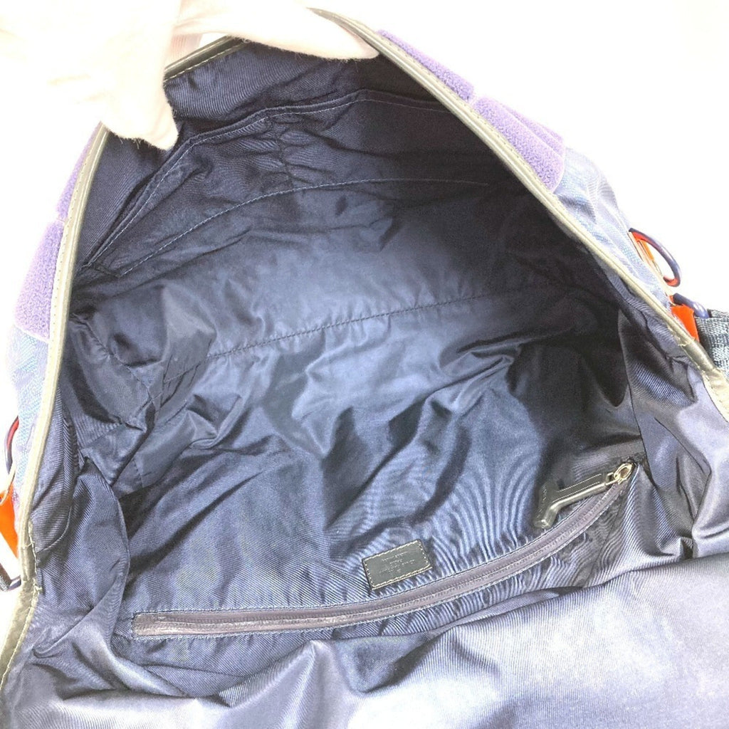 Louis Vuitton Navy Orange Leather Nylon Messenger Bag Shoulder Bag