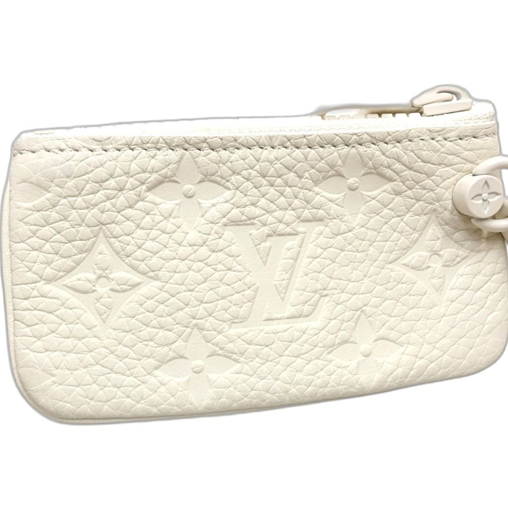 Louis Vuitton White Leather Coin Purse/Coin Case