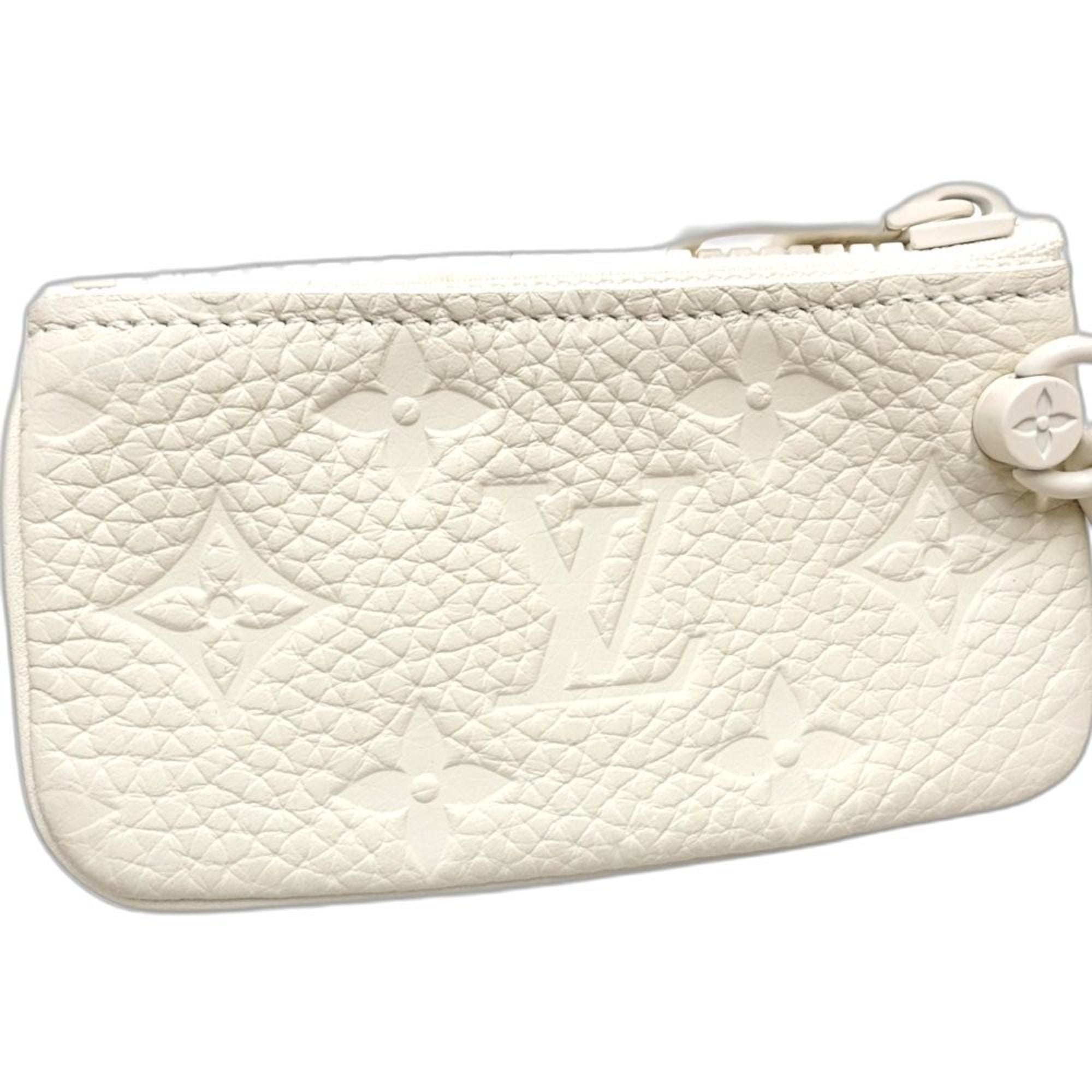 Louis Vuitton White Leather Coin Purse/Coin Case