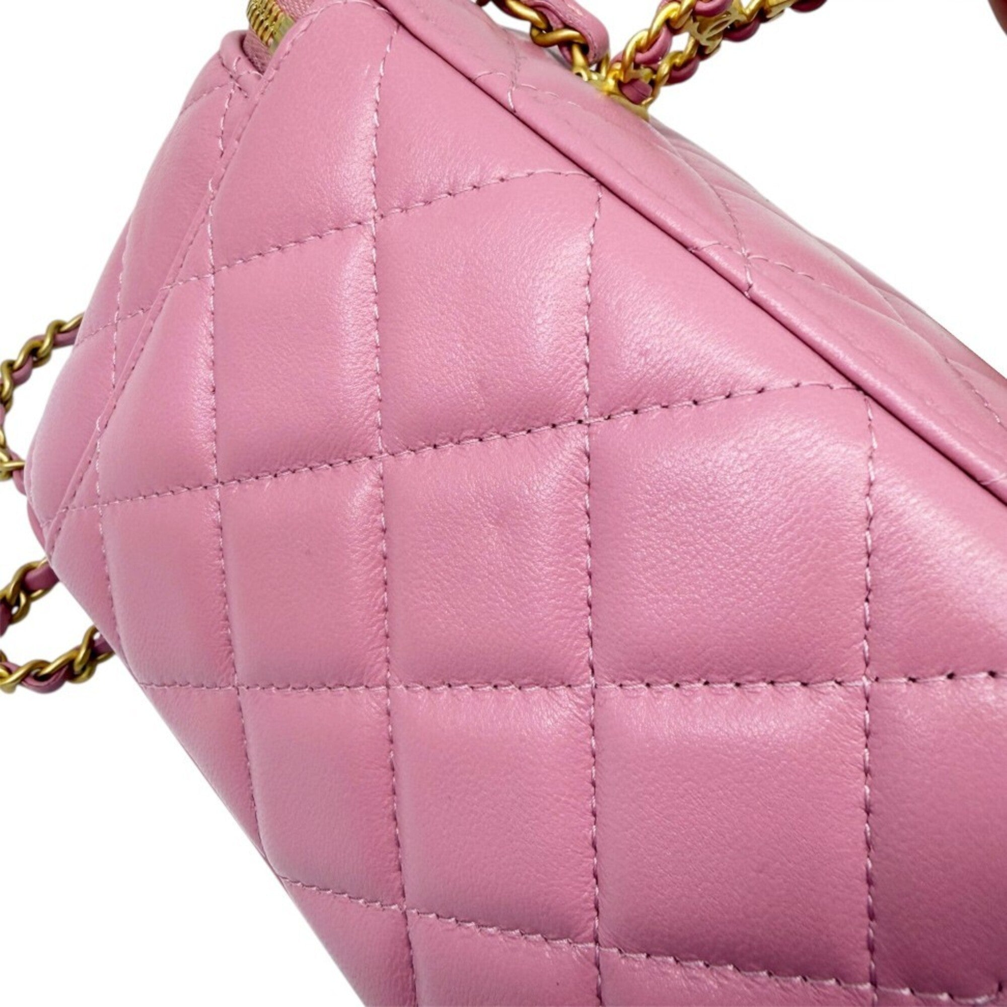 Chanel Pink Leather Handbag Shoulder Bag