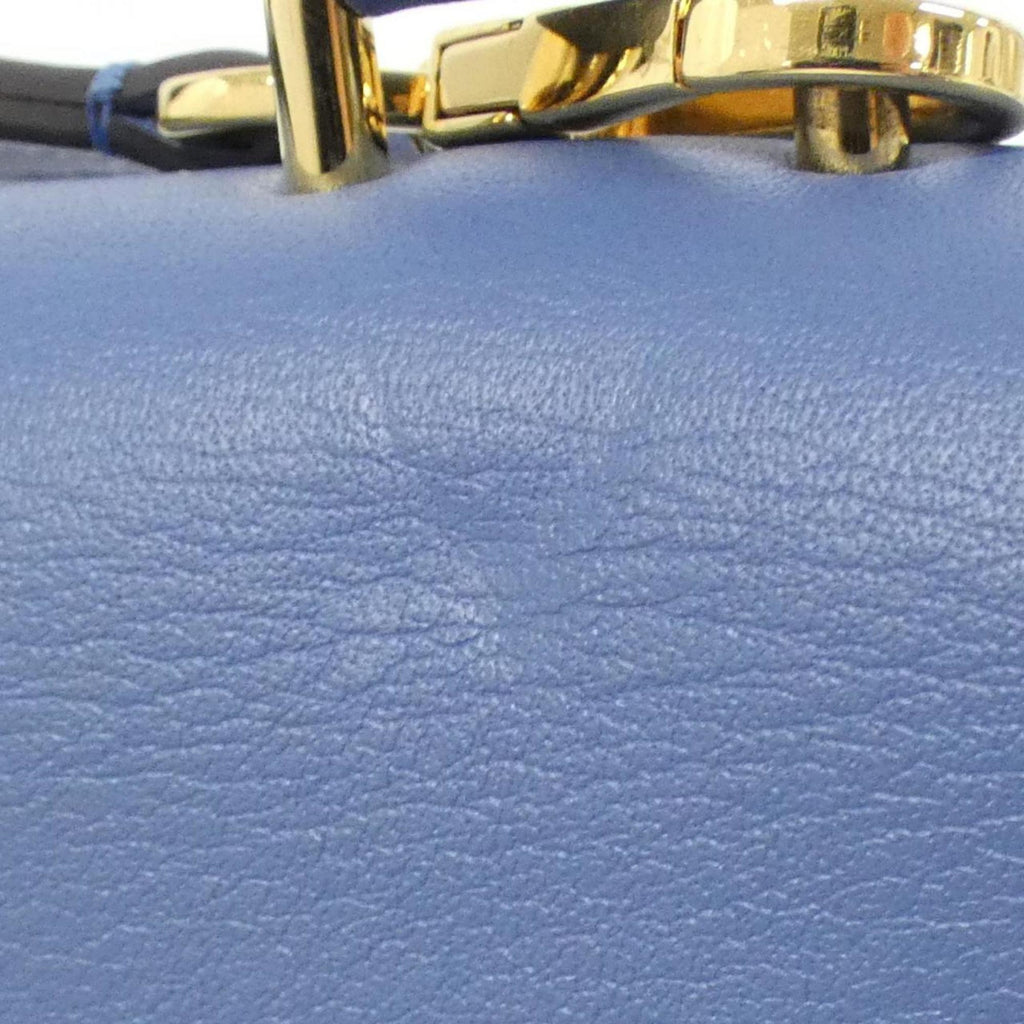 Louis Vuitton Blue Jean Marron Coated Canvas Leather Handbag