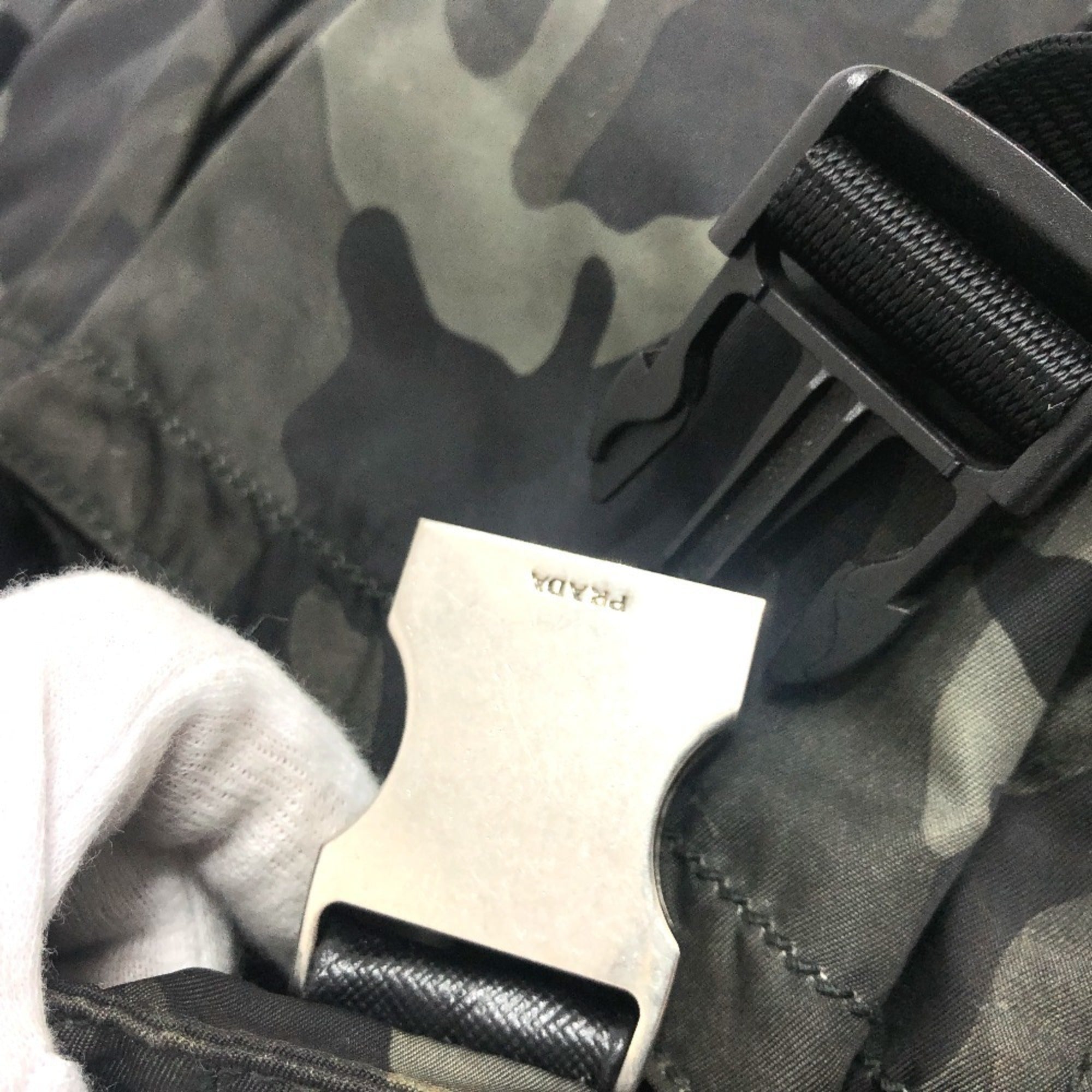 Prada Green Nylon Shoulder Bag