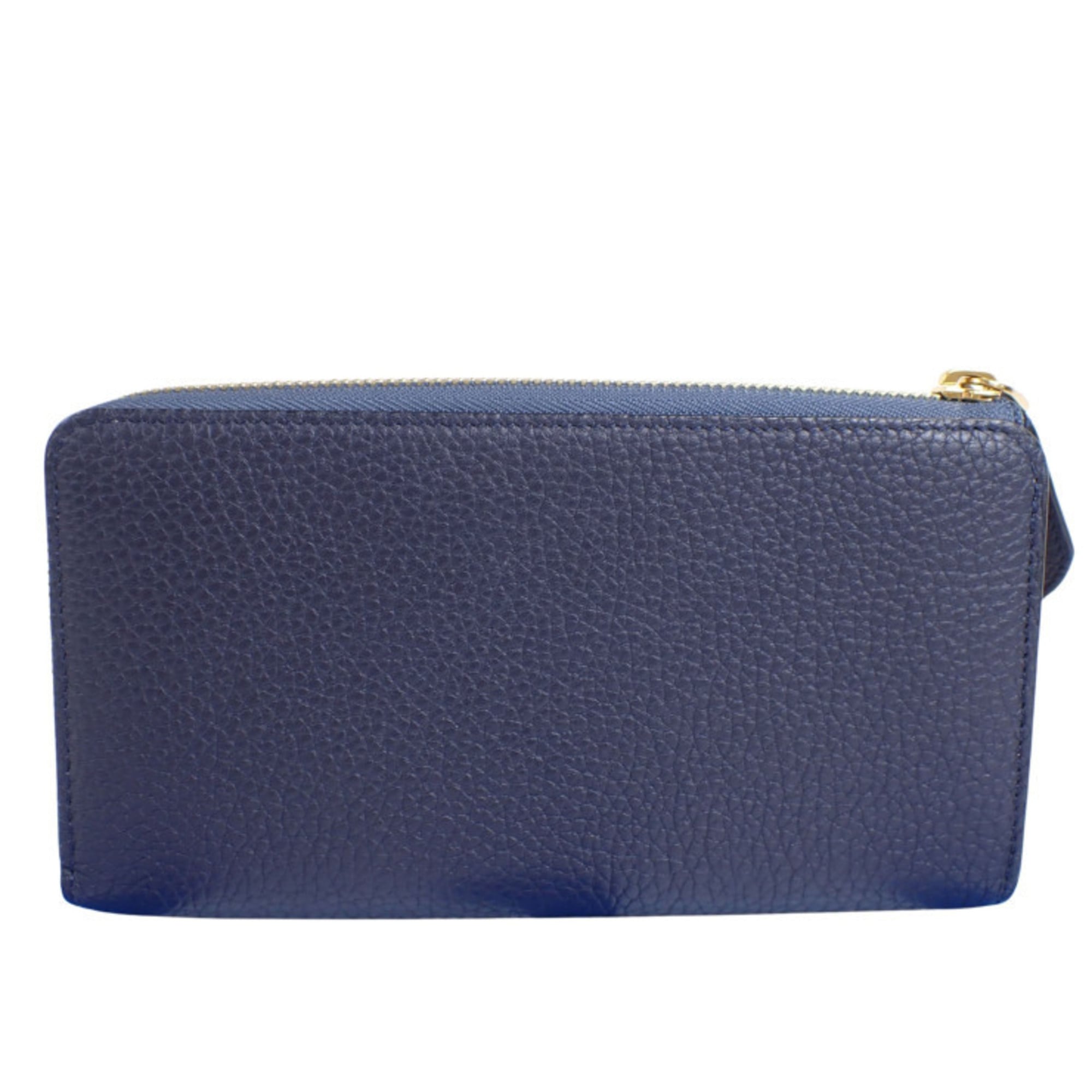 Louis Vuitton Navy Blue Leather Long Wallet