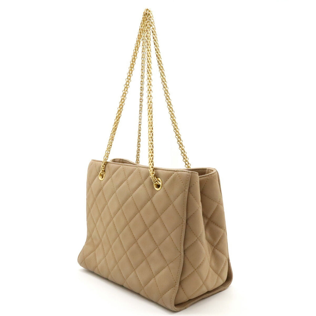 Chanel Beige Caviar Leather Shoulder Bag Tote Bag