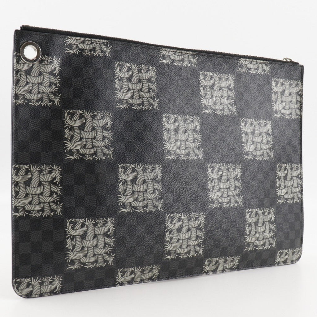 Louis Vuitton Black Damier Graphite Canvas Clutch Bag Pochette