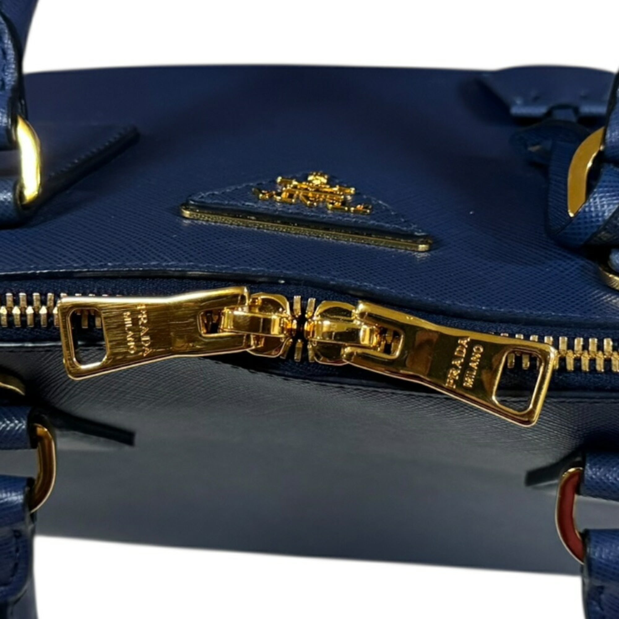 Prada Blue Leather Shoulder Bag