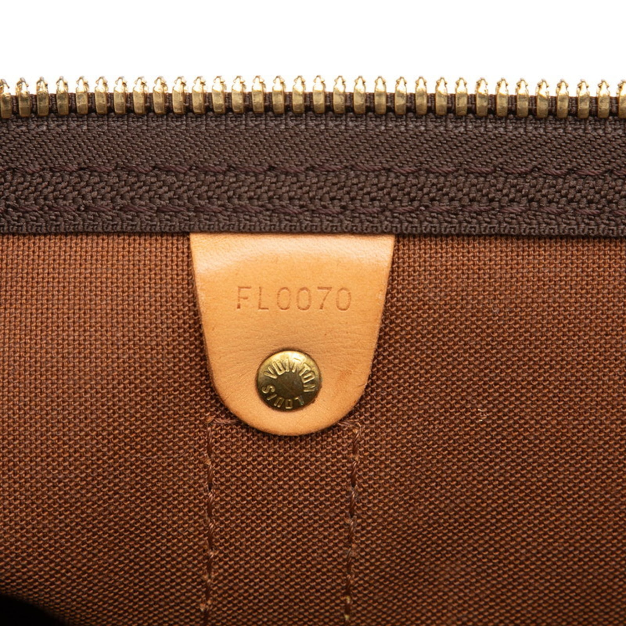Louis Vuitton Brown Pvc Leather Boston Bag Shoulder Bag