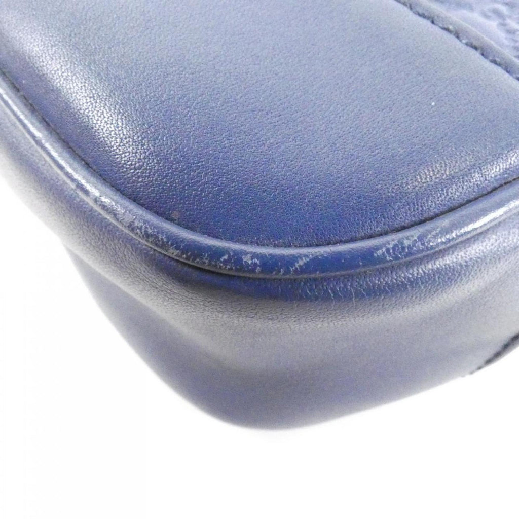 Gucci Dark Blue Micro Gg Leather Shoulder Bag (Pre-Owned)