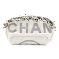 Chanel Gray White Nylon Tweed Pouch Sling Bag