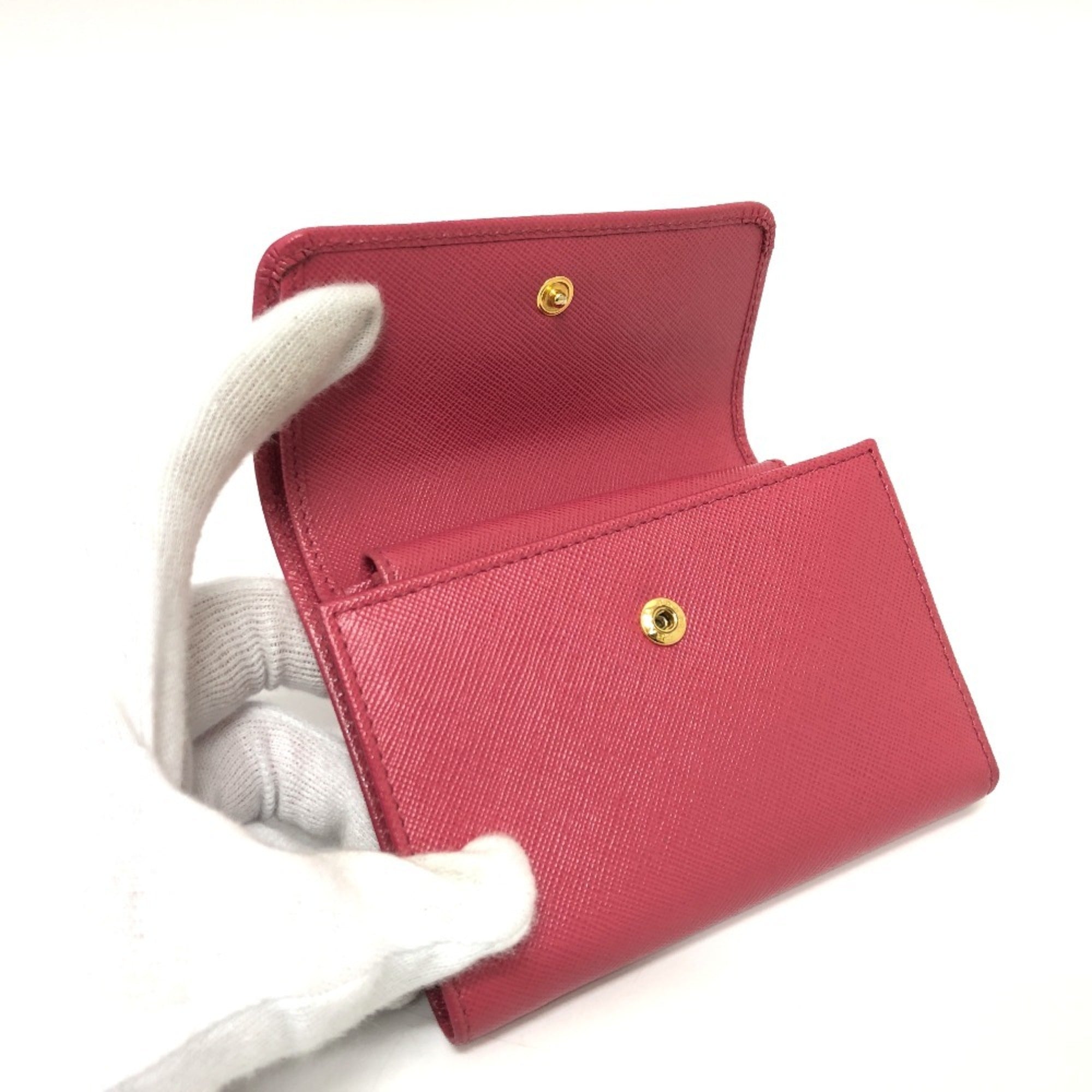 Prada Peonia Pink Saffiano Wallet (Tri-Fold)