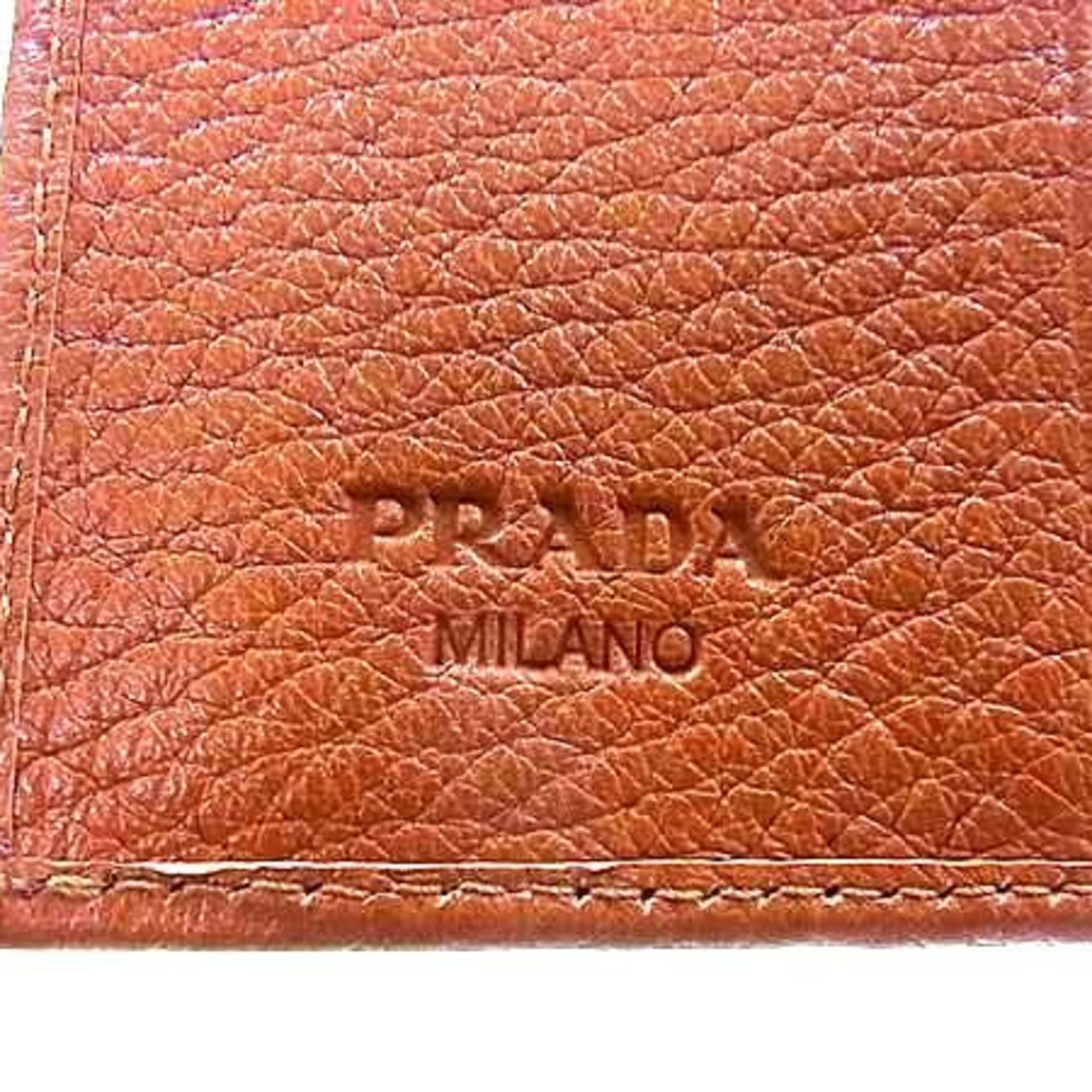 Prada Brown Leather Wallet (Tri-Fold)