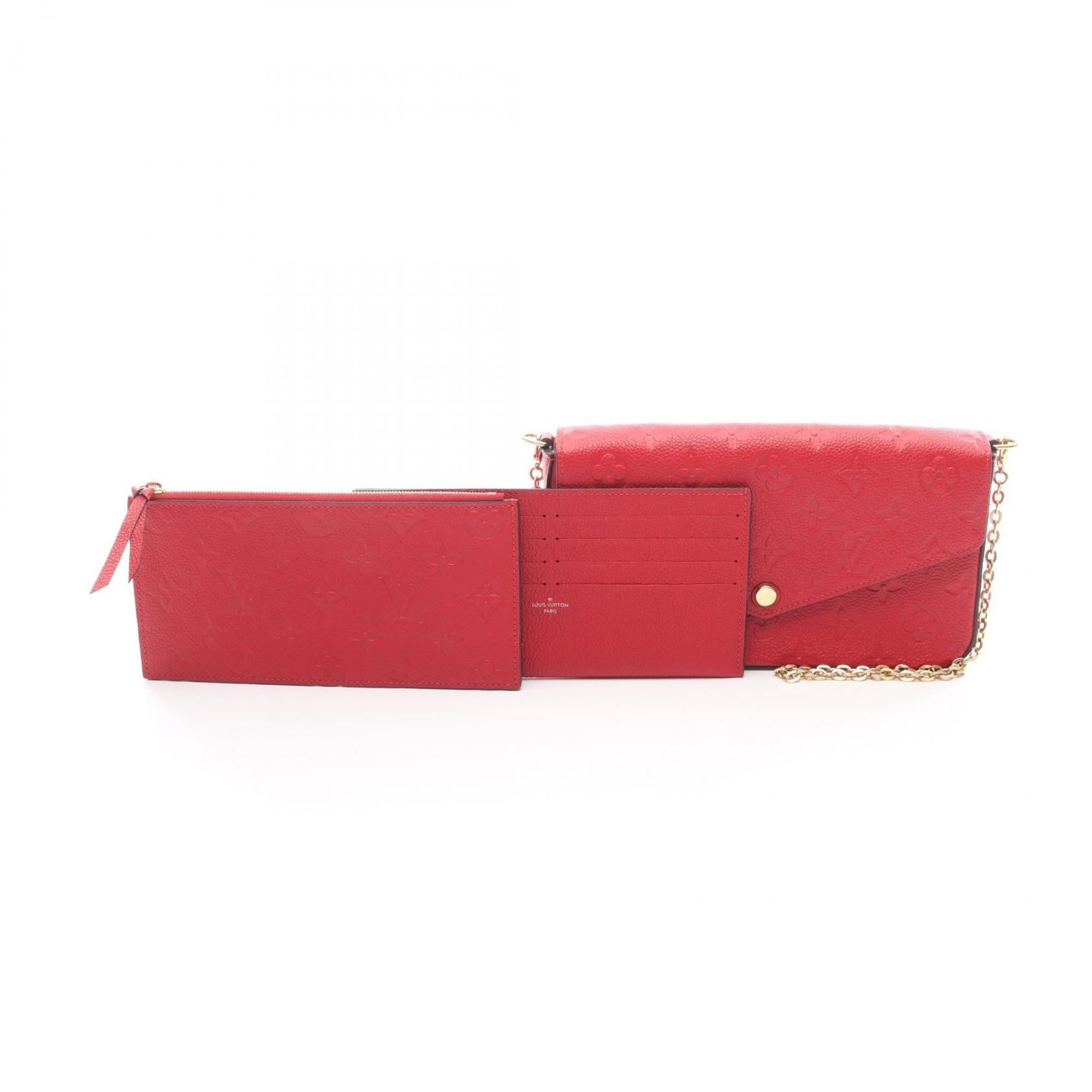 Louis Vuitton Red Color Sacrlet Monogram Empreinte Pochette Shoulder Bag