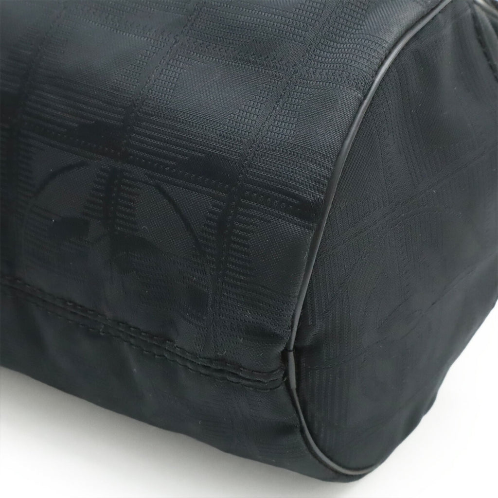 Chanel Black Nylon Jacquard Leather Shoulder Bag Sling Bag
