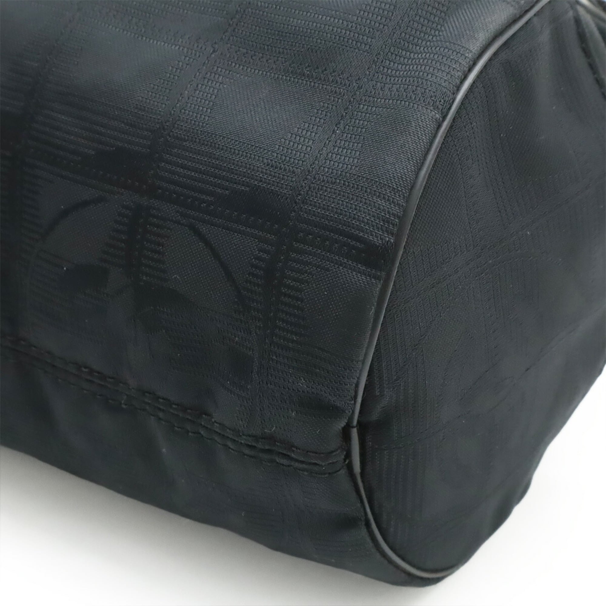 Chanel Black Nylon Jacquard Leather Shoulder Bag Sling Bag