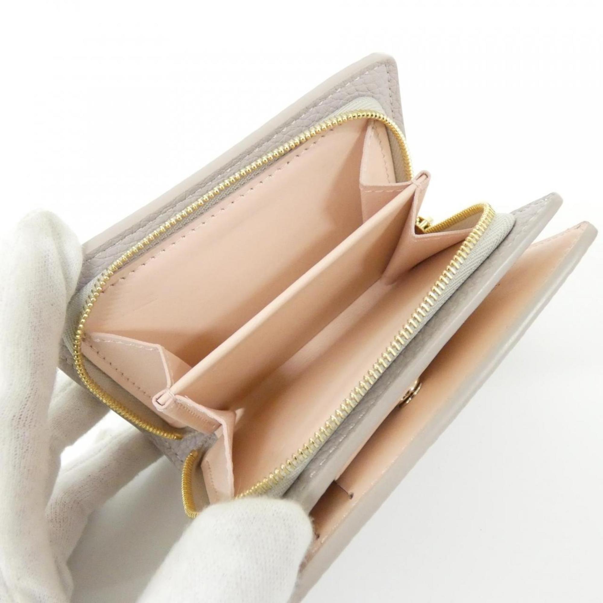 Louis Vuitton Mahina Gray Pink Leather Wallet